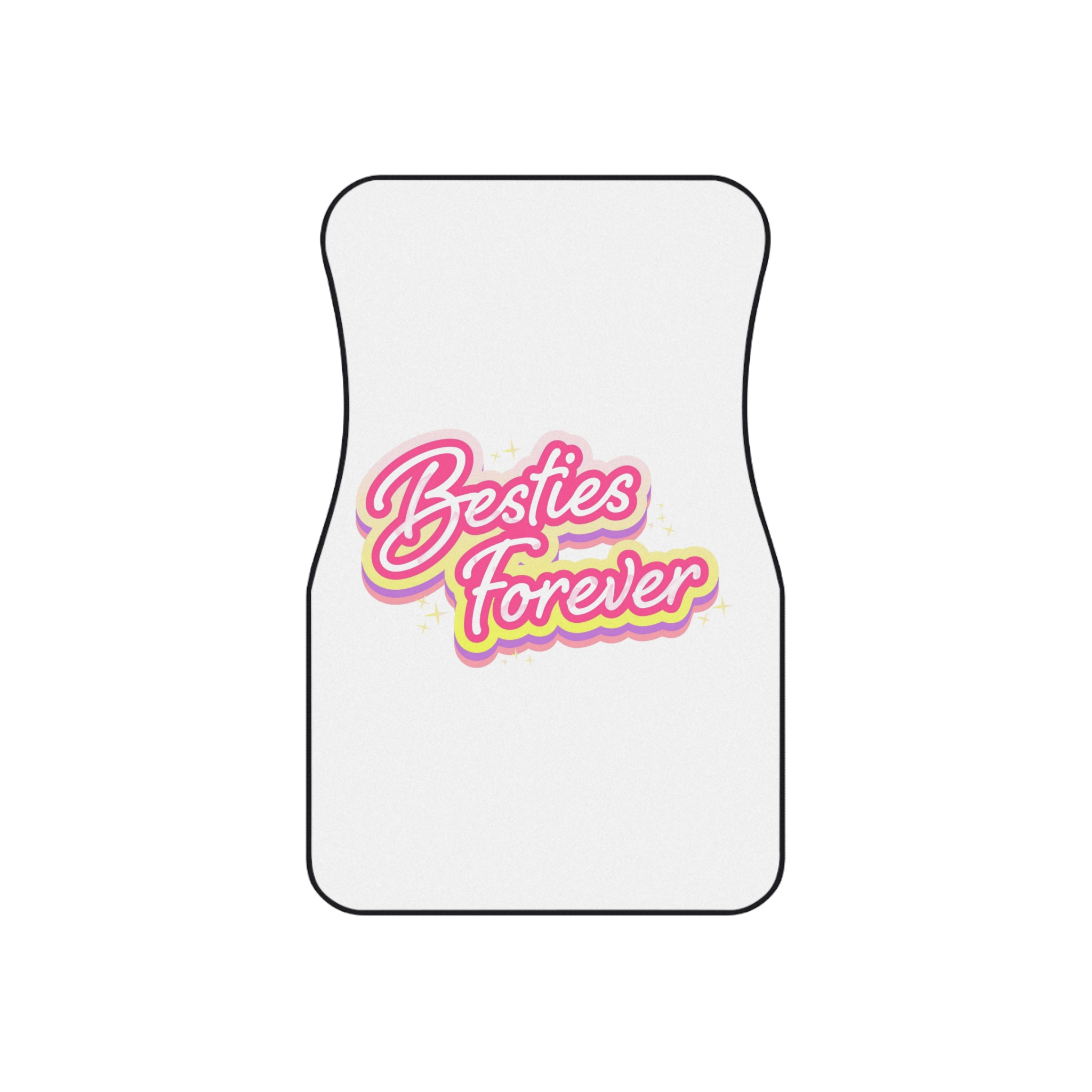 Pink Besties Forever Lettering Logo Car Mats Set Of 4 - Image 2