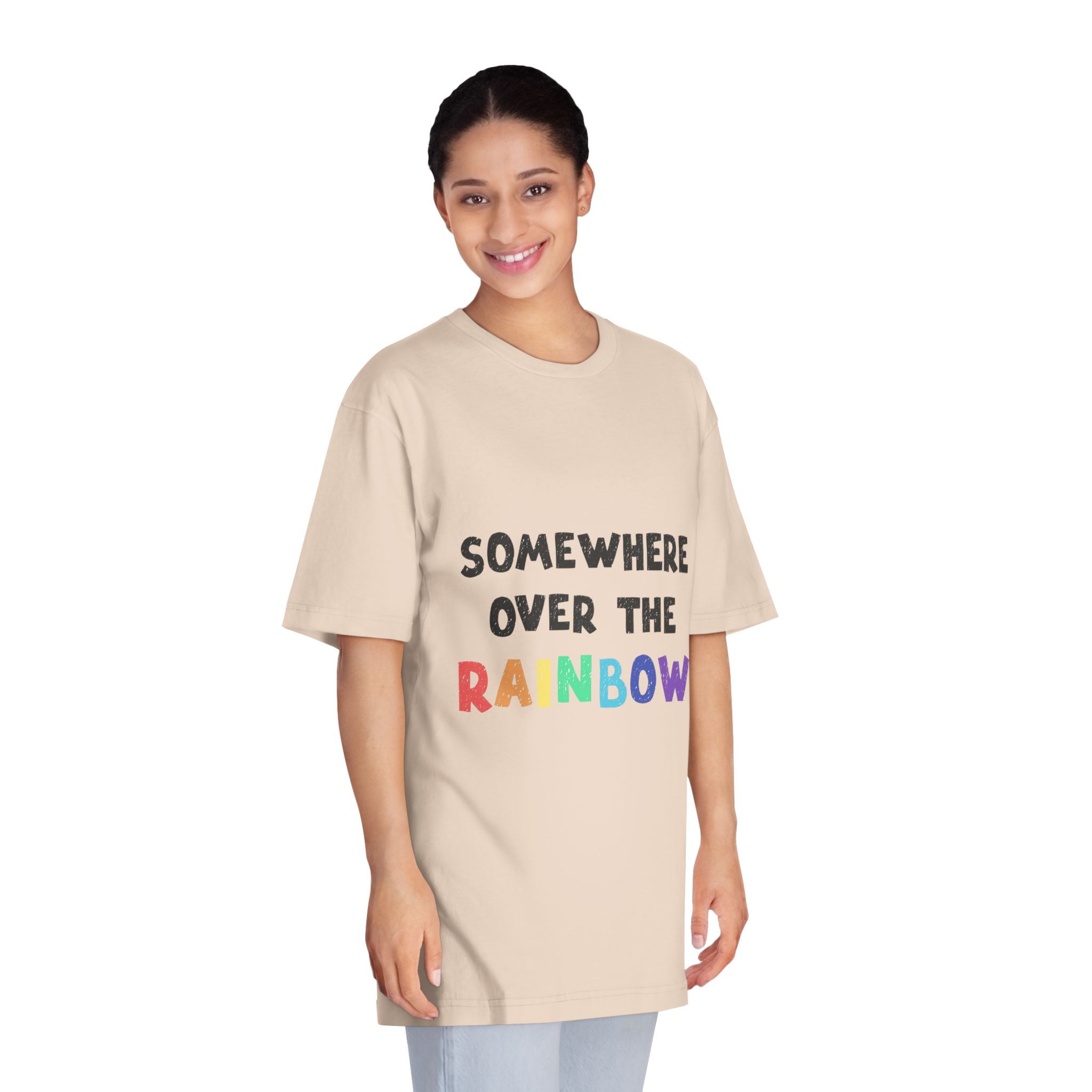 Vector Illustration With Hand Drawn Lettering Rainbow - Unisex Classic Crewneck T Shirt - Image 11