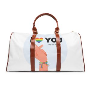 Inspirational Homosexual Pride Poster With Rainbow Heart Waterproof Travel Bag