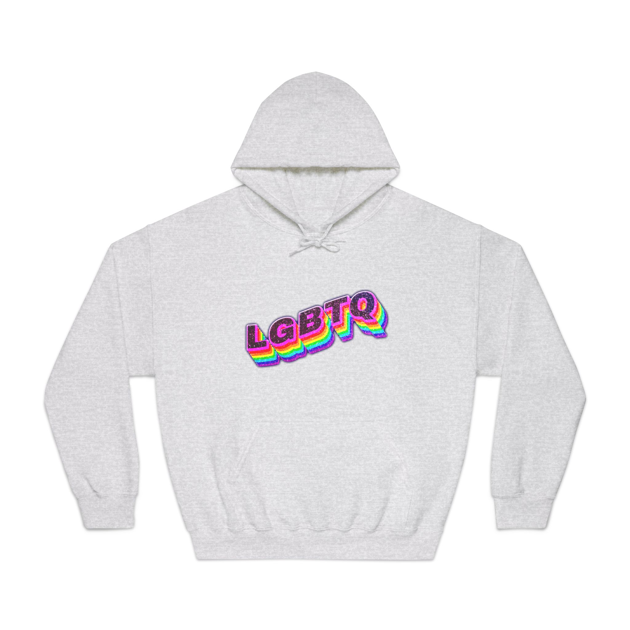 Lgbtq Rainbow 3d Png Typography Unisex Dryblend Hooded Sweatshirt - Image 5