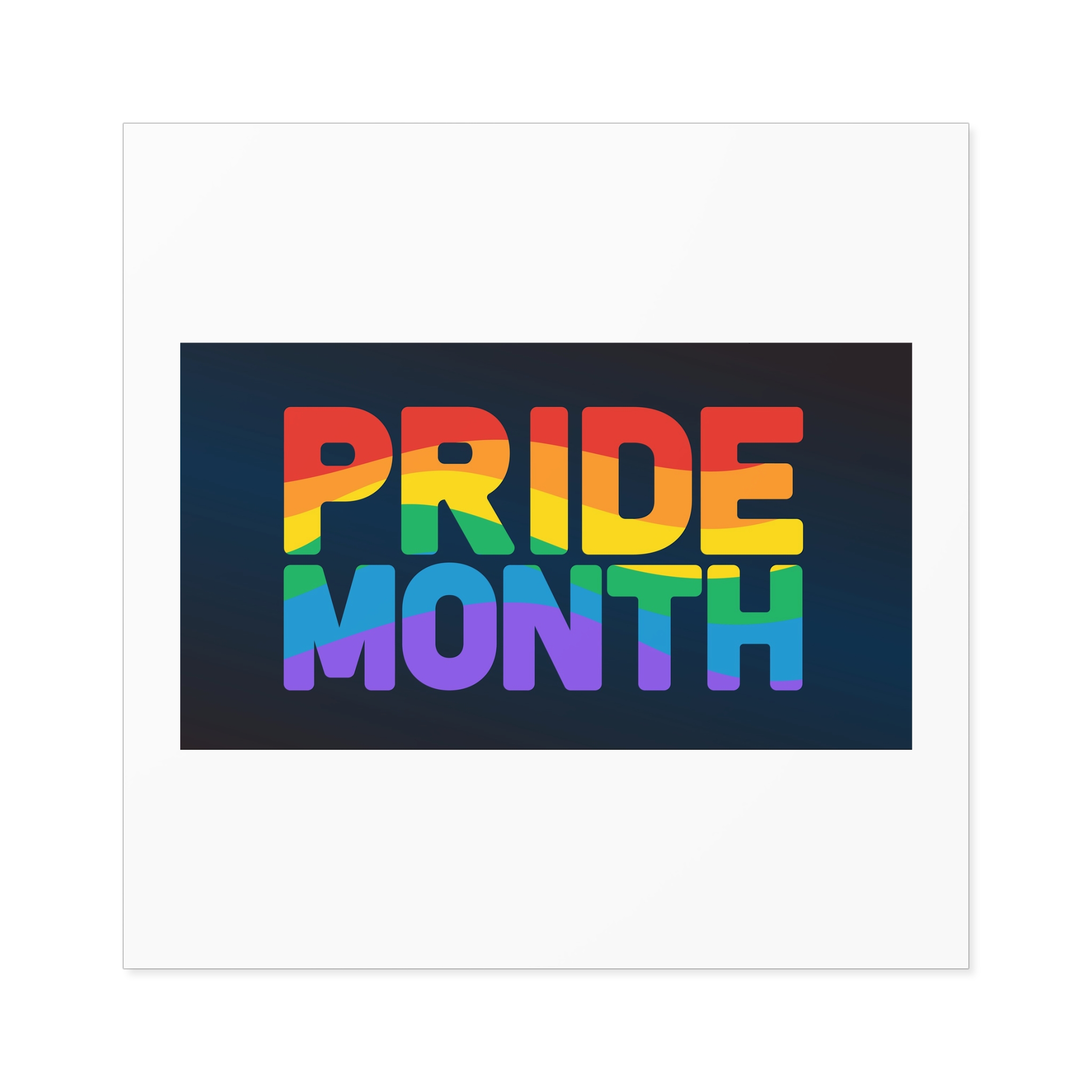 Lgbt Pride Rainbow Flag Lettering Banner Poster Social Media Pride Calligraphy With Laminate Stickers Square - Image 49