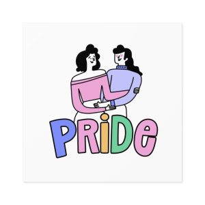 Pride Day Lettering Laminate Stickers Square