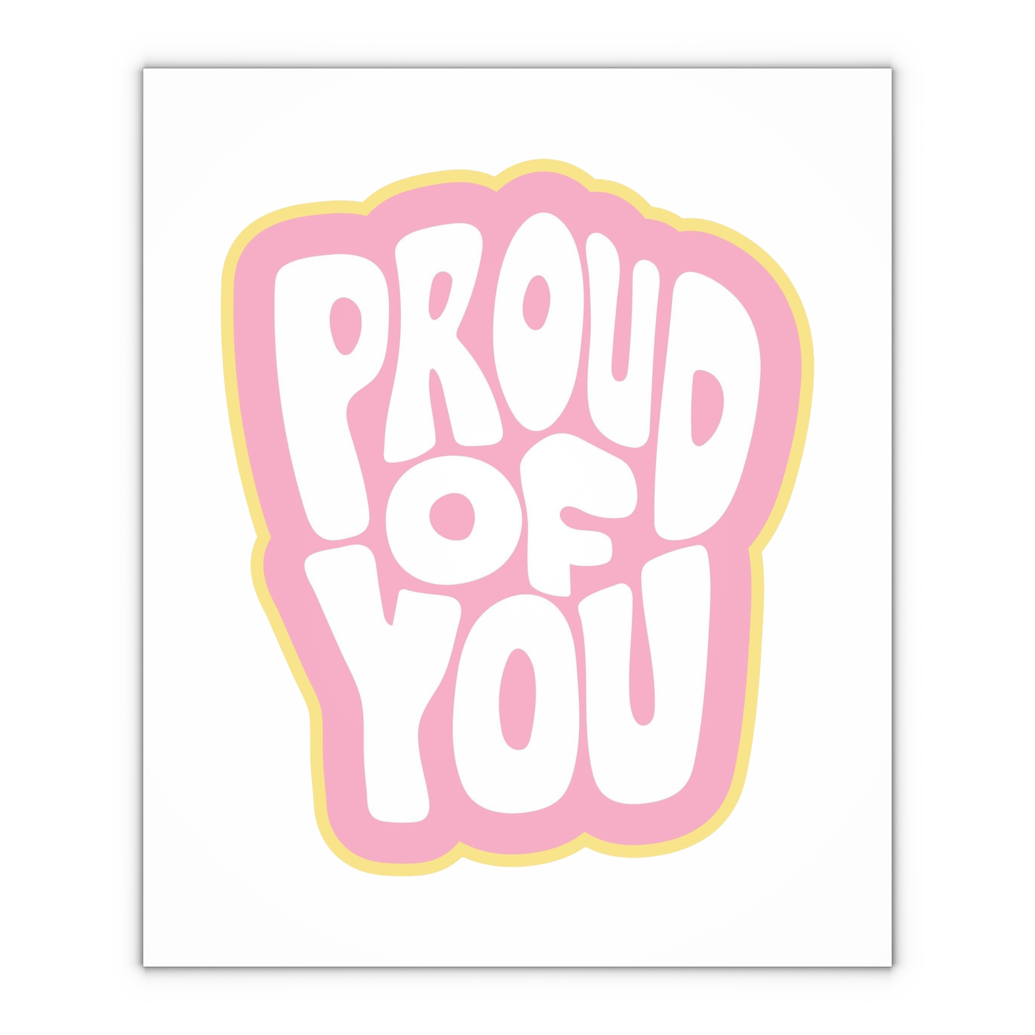 Colorful Retro Bubble Letter Typography Sticker Saying Proud You Gift Wrapping Paper Sheets 1pc - Image 4