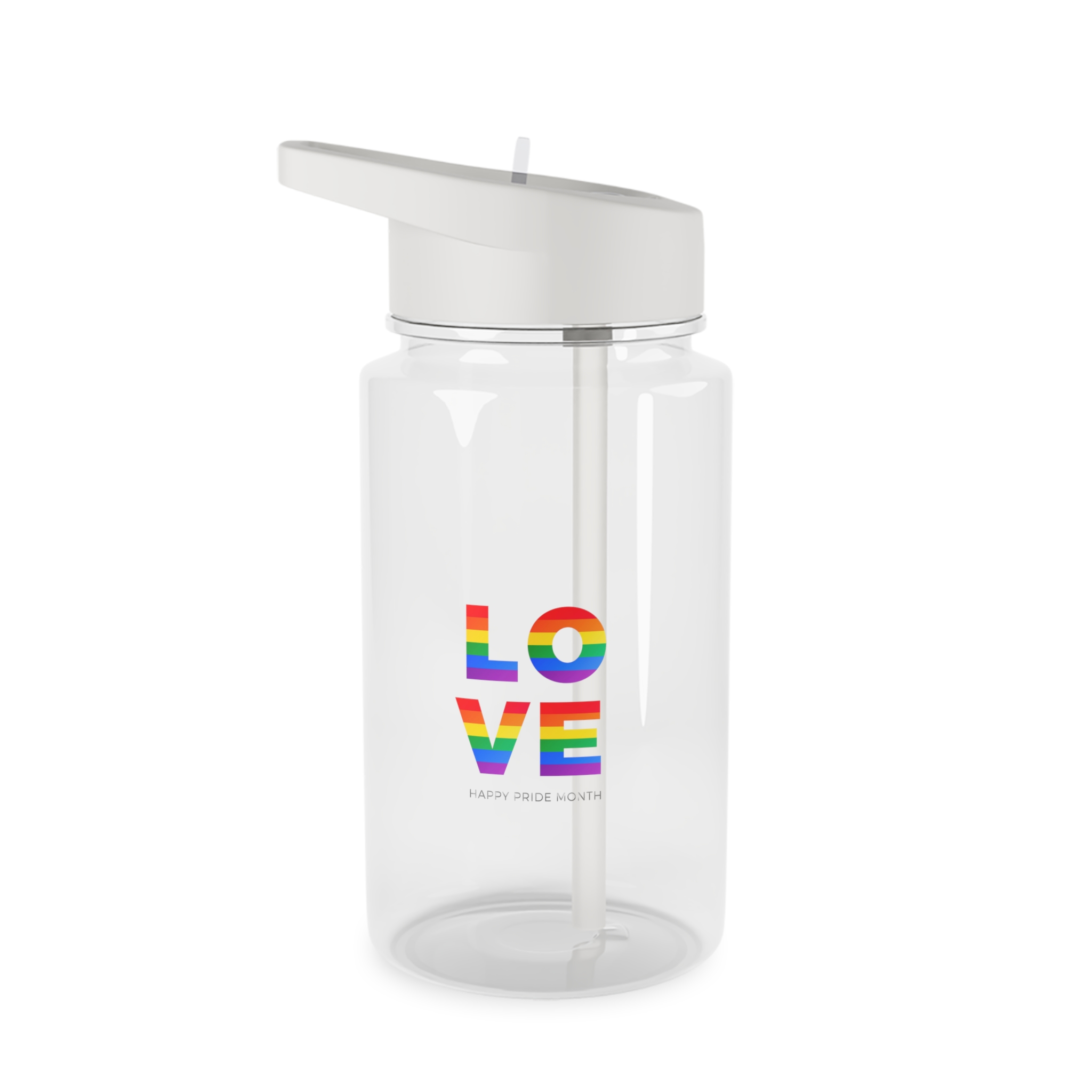 Love Word With Gay Pride Flag Tritan Water Bottle