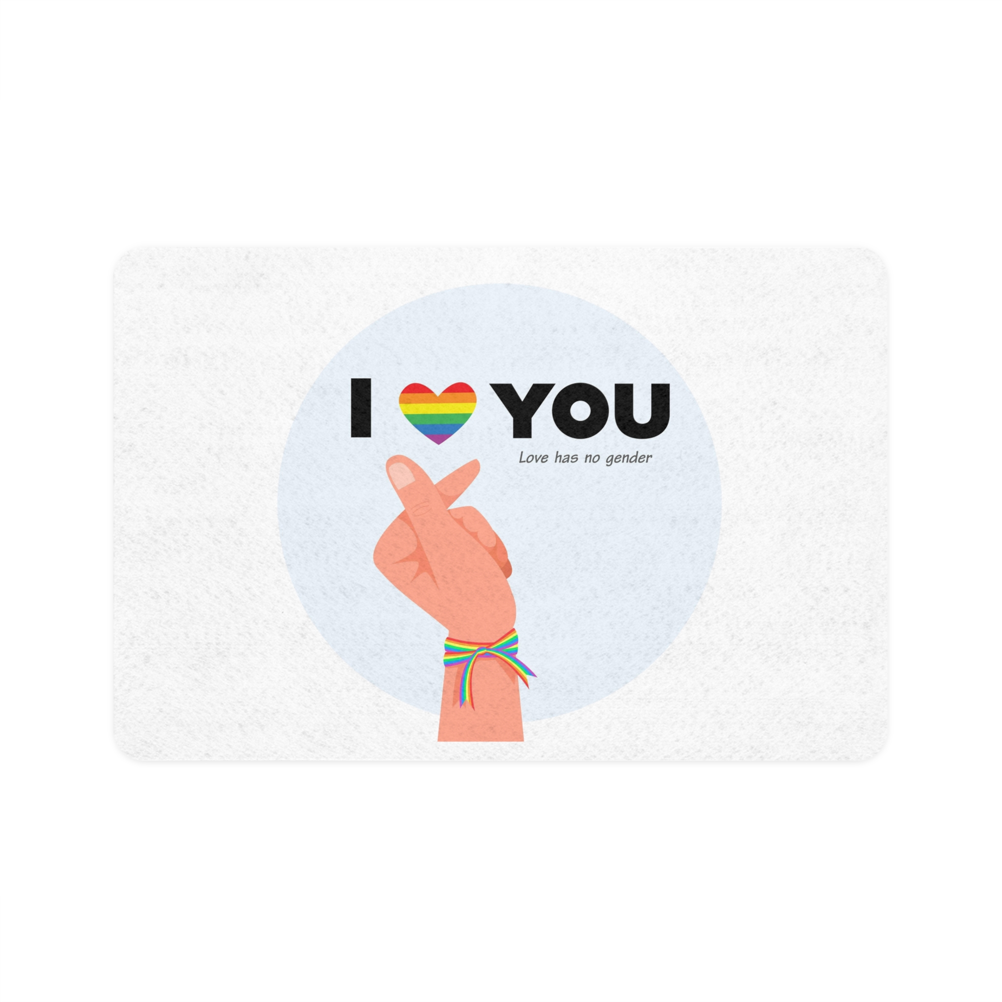 Inspirational Homosexual Pride Poster With Rainbow Heart Pet Food Mat 12x18