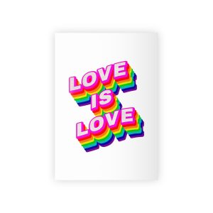 Rainbow Word Love Is Love Typography Design Element Gift Wrapping Paper Rolls 1pc