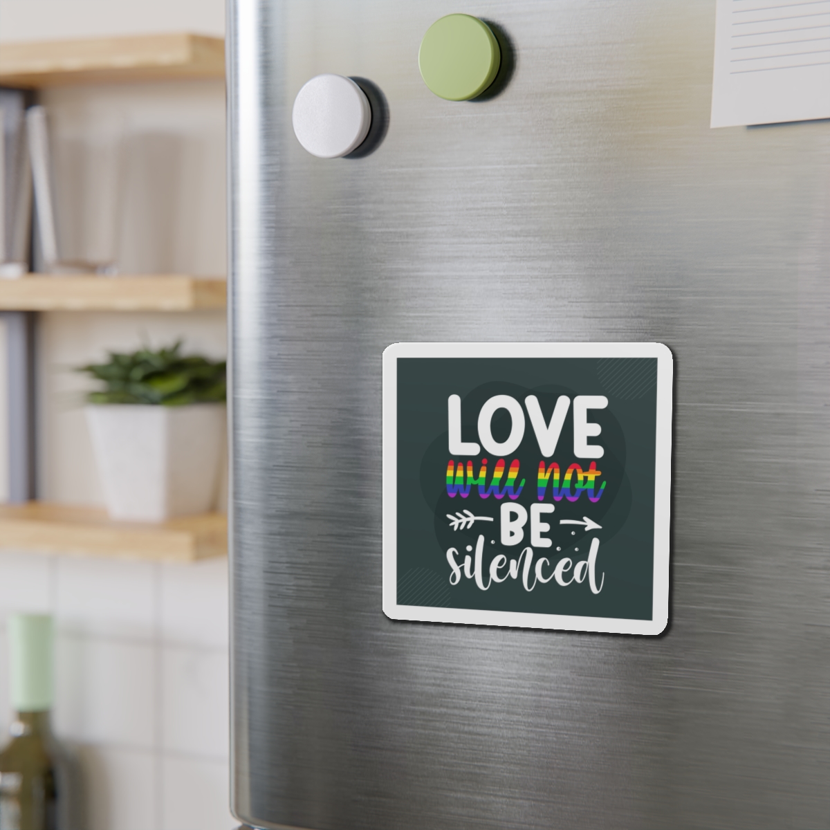 Love Will Be Silenced Premium Gay Pride Lettering Vector Design Die Cut Magnets - Image 9
