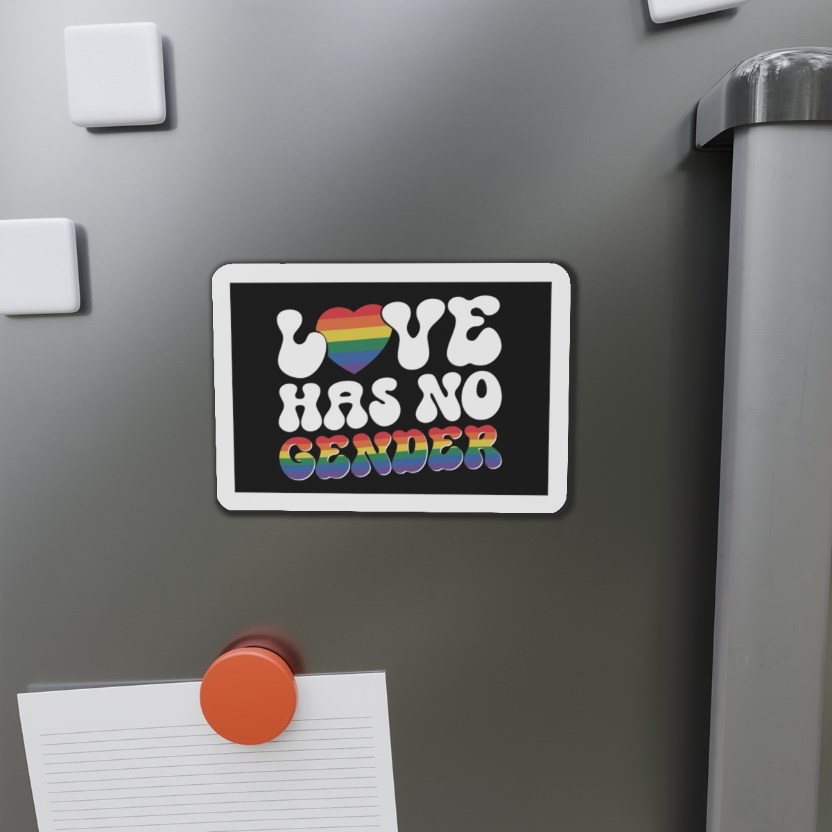 Rainbow Sign That Says Love No Women No Gender(1) Die Cut Magnets - Image 11