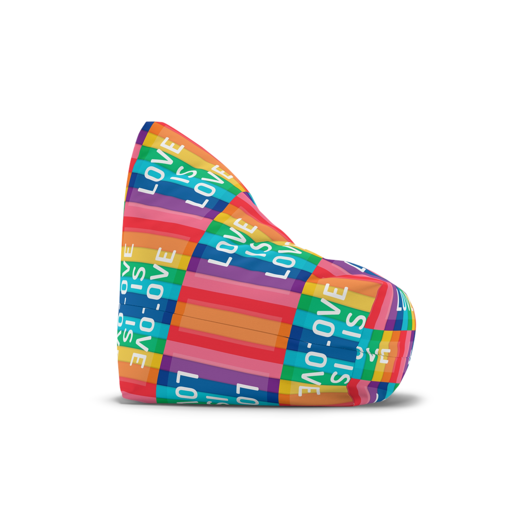 Rainbow Colored Background With Love Is Love Concept Pride Month Bean Bag Chair Cover - Image 3