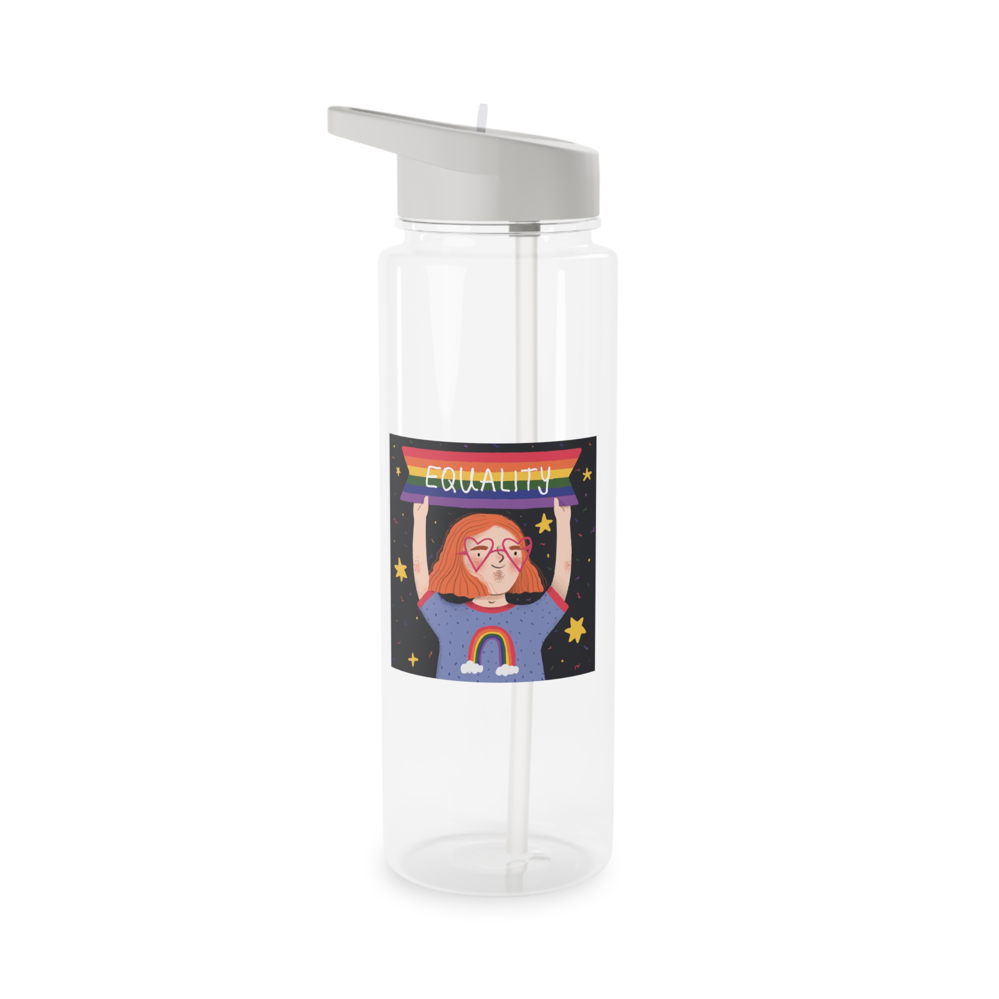 Pride Day Concept Equality Message Tritan Water Bottle - Image 5