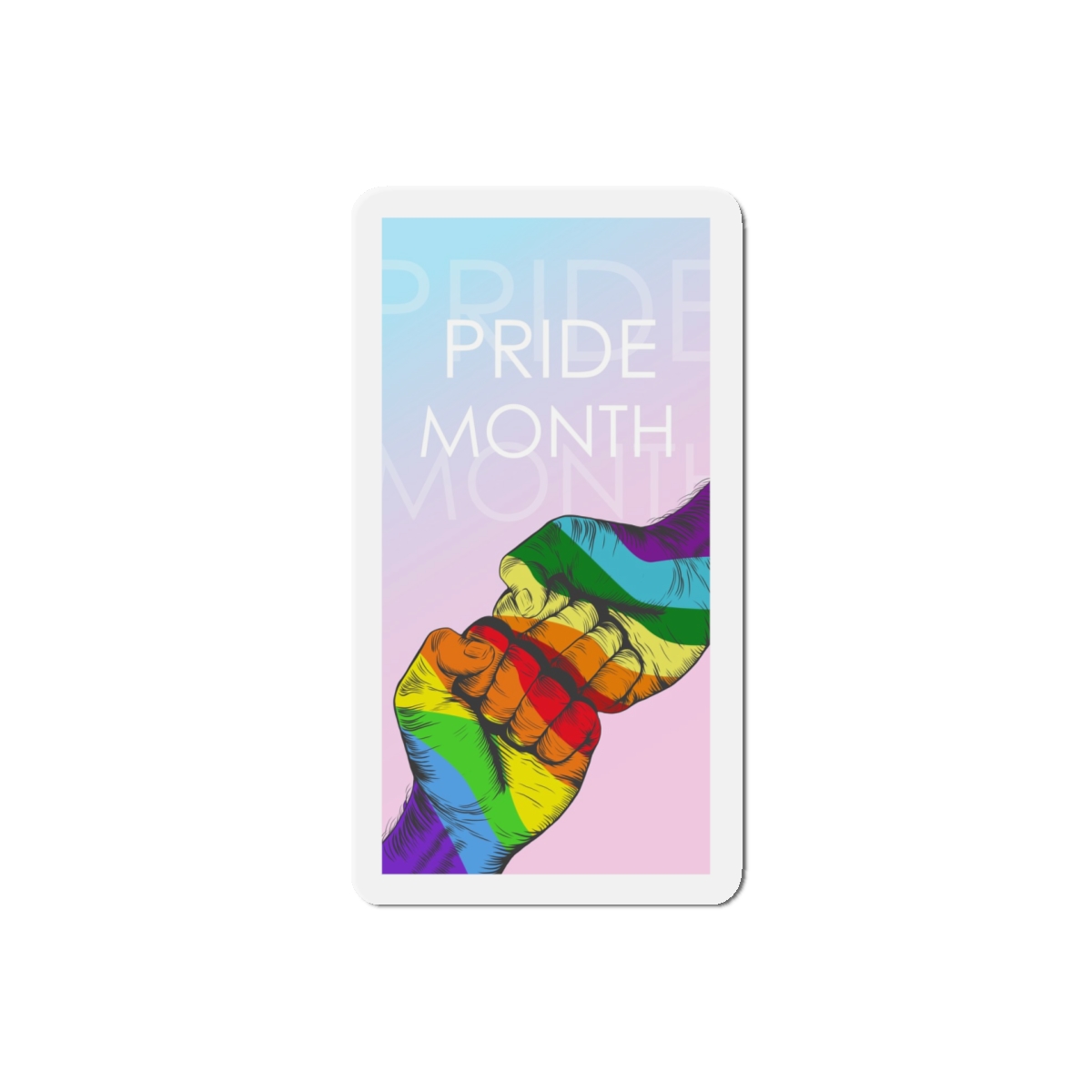 Rainbow Colored Hand Fist Fist Gesture Gay Pride Month Background Lgbt Concept Die Cut Magnets - Image 10