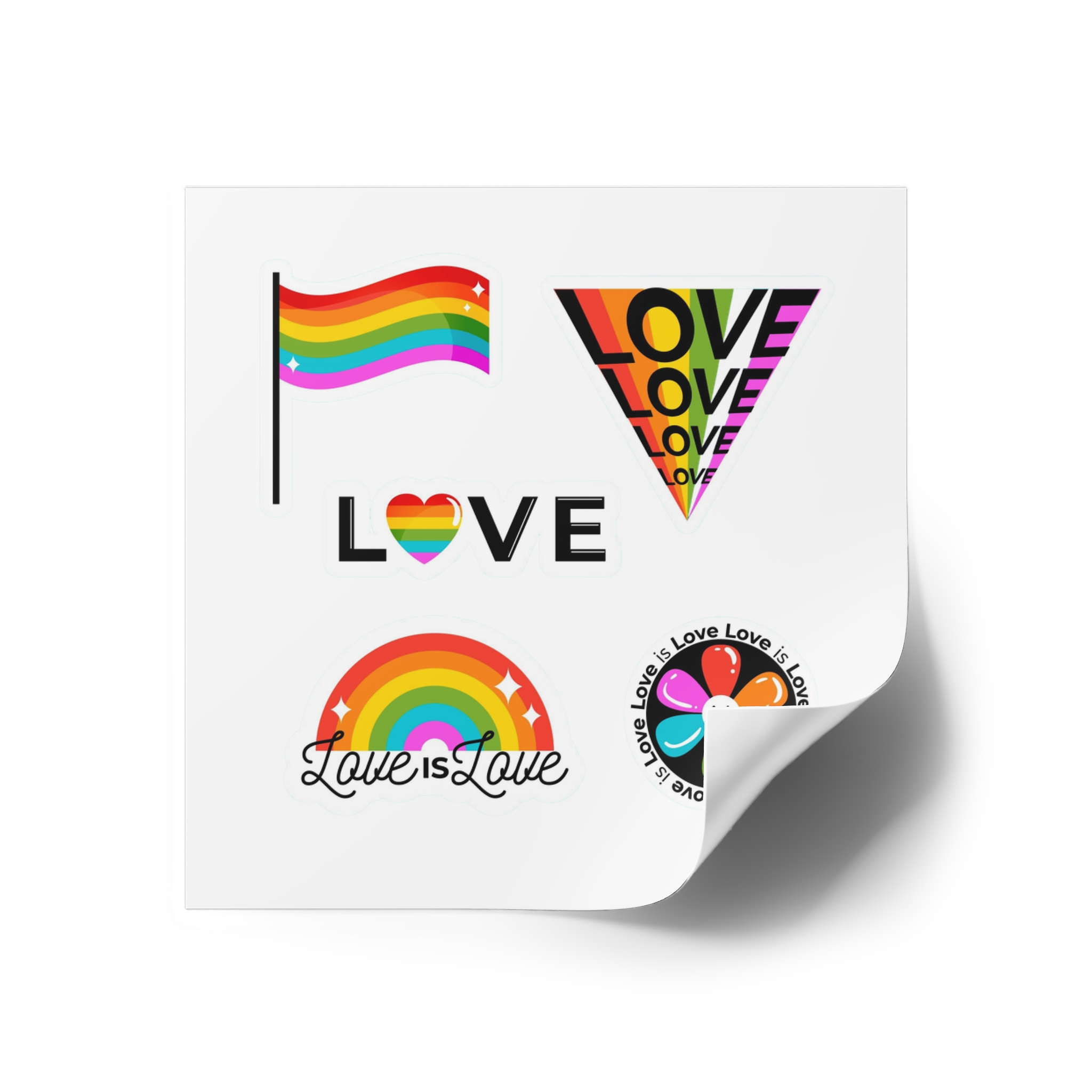Pride Day Badges With Flag Laminate Stickers Square - Image 30