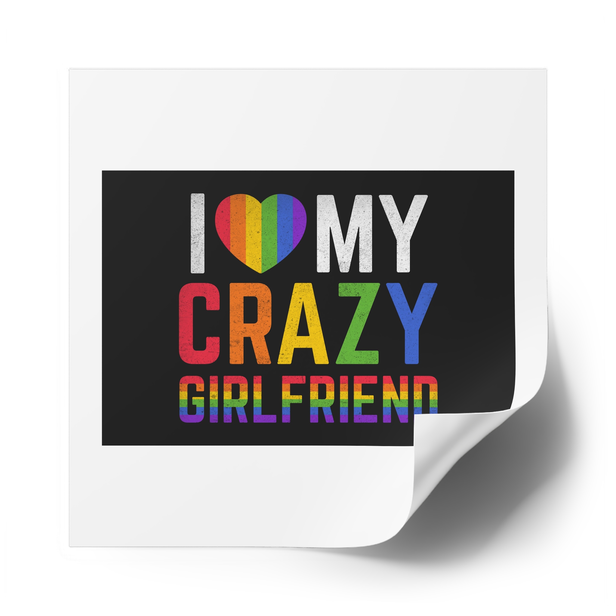 Pride Gay Rainbow Typography Vector Premium T Shirt(5) Laminate Stickers Square - Image 54