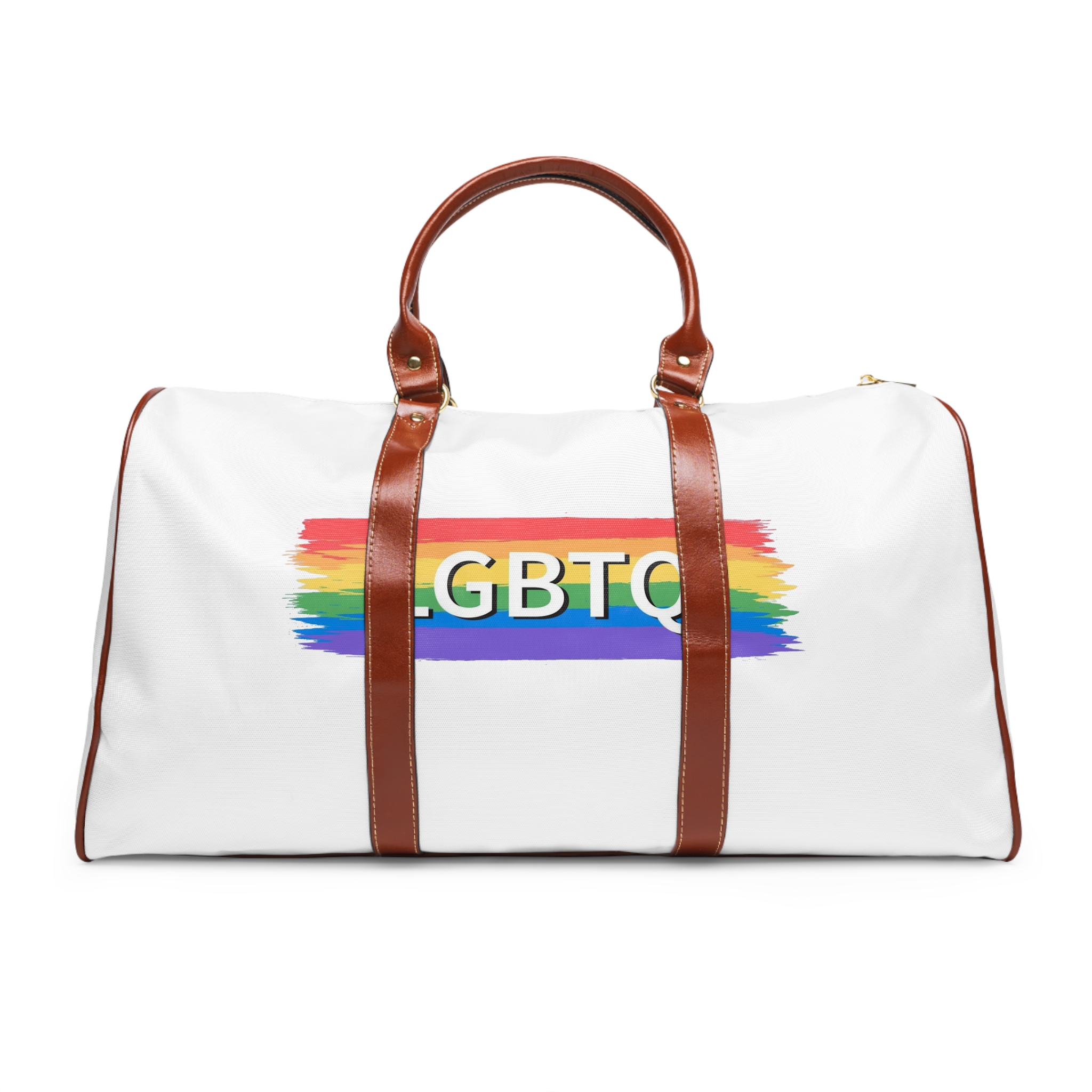 Lgbtq Rainbow Flag Pride Month June Colorful Brush Stroke Lgbtq Flag Vector Illustration Waterproof Travel Bag