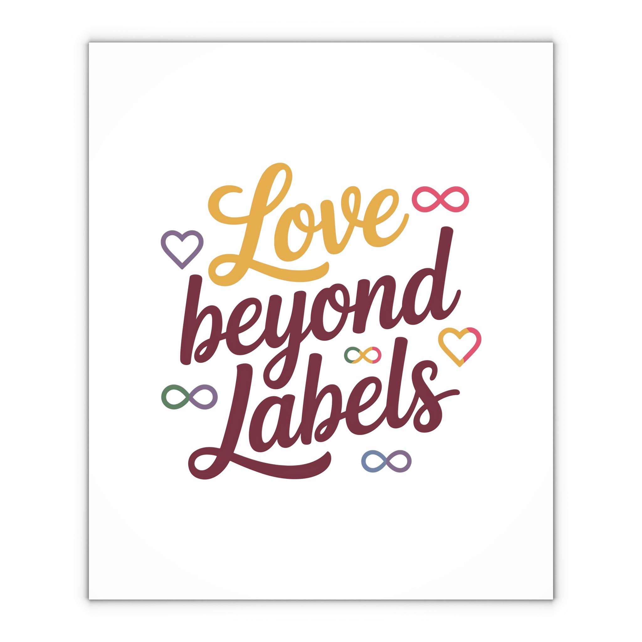 Love Beyond Labels T Shirt Design Isolated White Background Gift Wrapping Paper Sheets 1pc - Image 4
