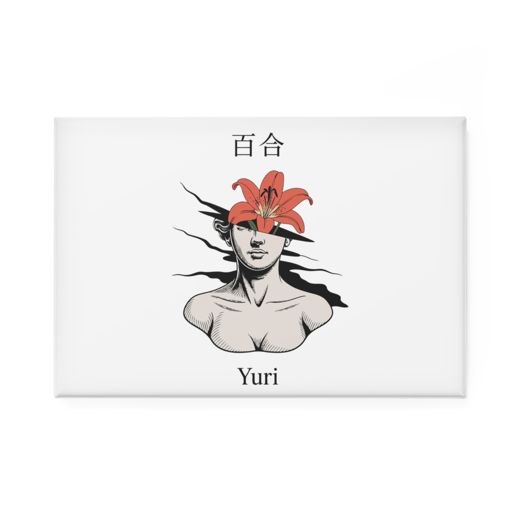 Yuri Lily Bloom Classical Sculpture Button Magnet Rectangle 1 And 10 Pcs