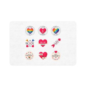 Lgbt Valentine S Day Label Collection Pet Food Mat 12x18