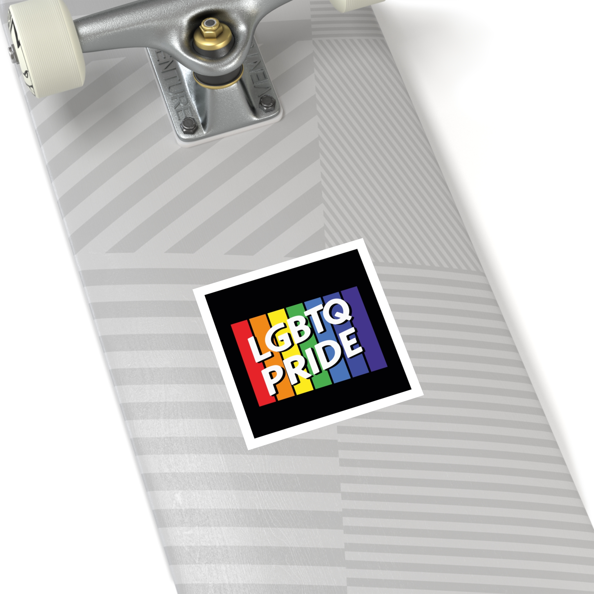 Rainbow Colored Sign That Says Rainbow Pride Pride Laminate Stickers Square - Image 20