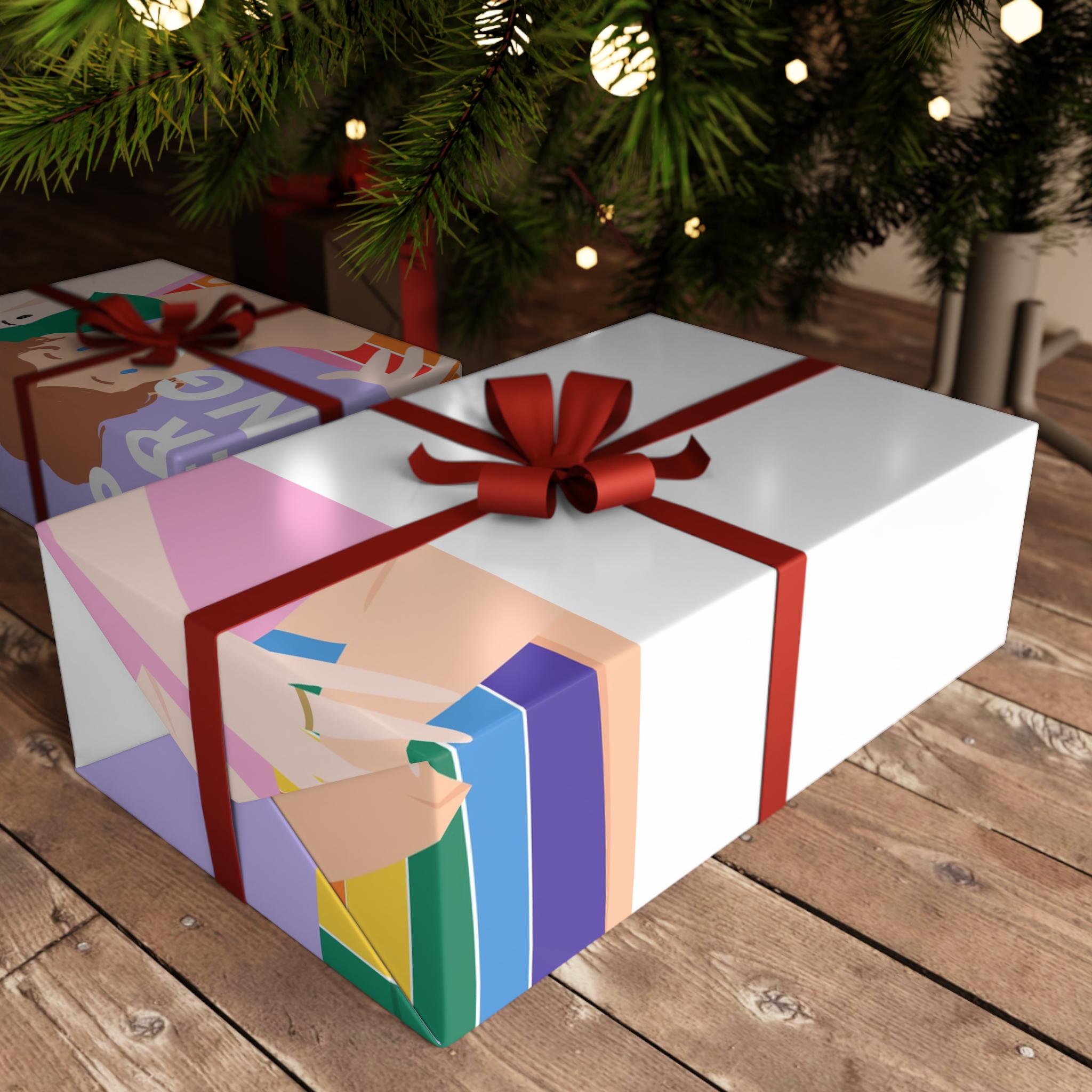 Lgbtq Gay Couple Banner Template Pride Month Gift Wrapping Paper Sheets 1pc - Image 3