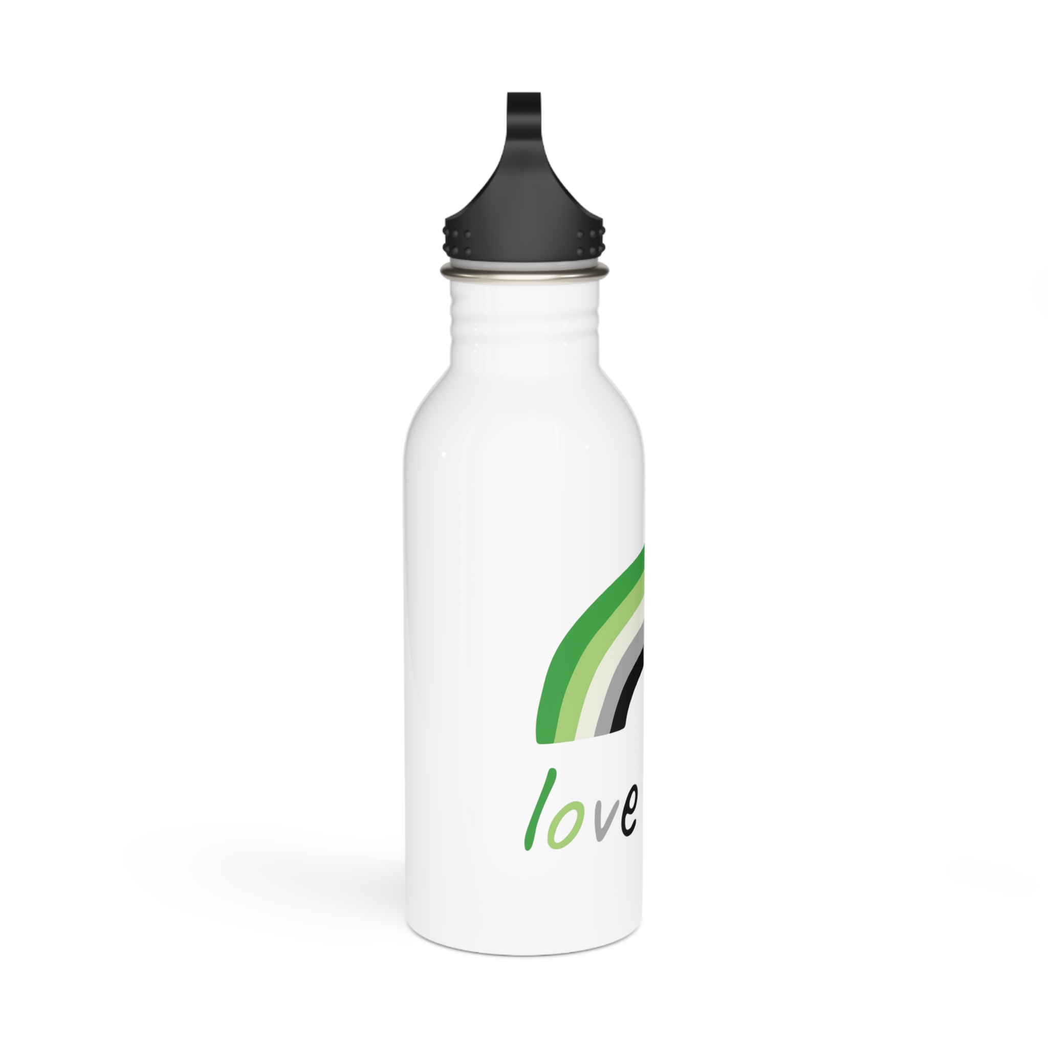Colorful Rainbow Shape Aromantic Pride Flag Happy Pride Day Lgbtqia Community Pride Month Vector Hand Drawn Doodle Posters Stickers Logo Cards Stainless Steel Water Bottle - Image 2