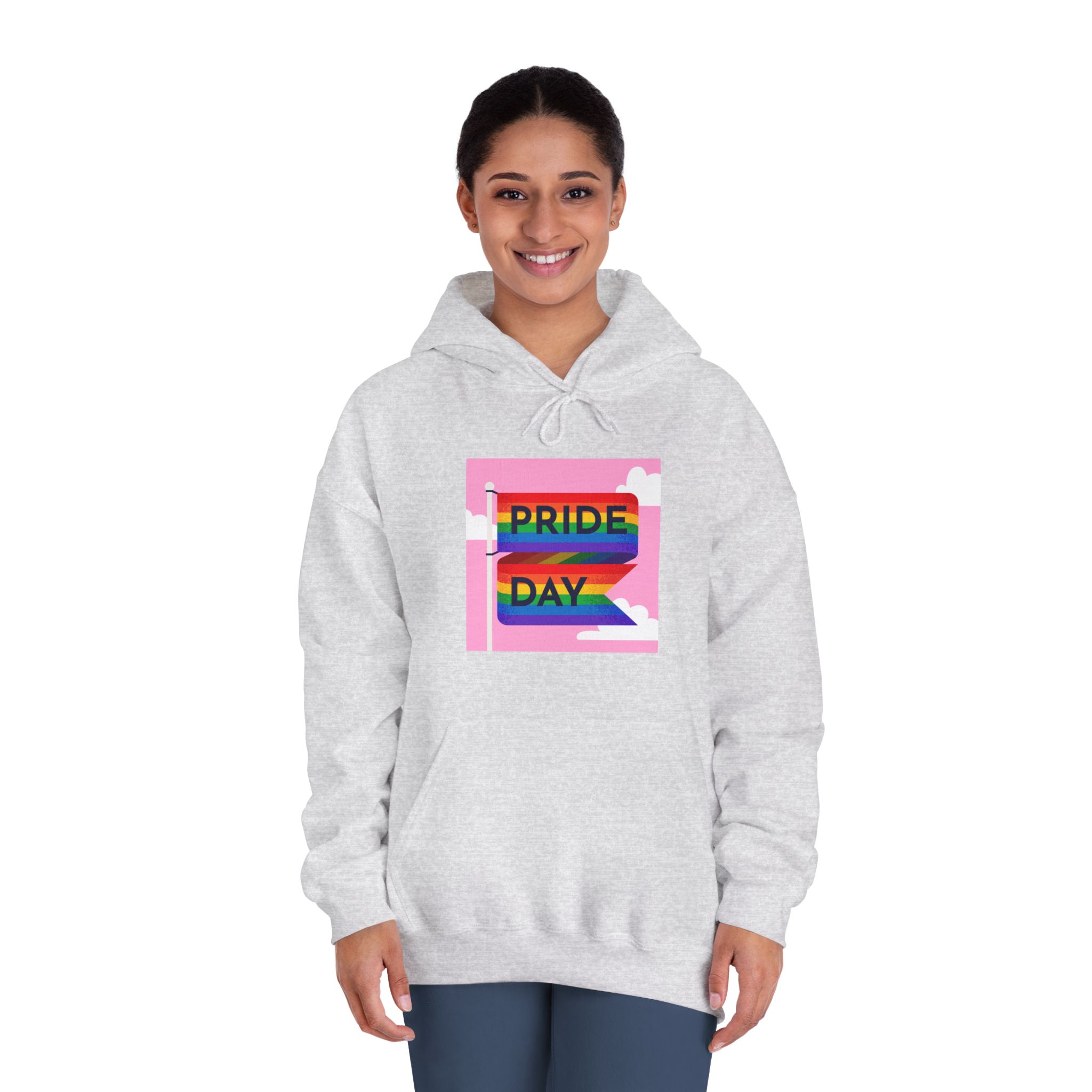 Pride Day Flag Illustration Unisex Dryblend Hooded Sweatshirt - Image 8
