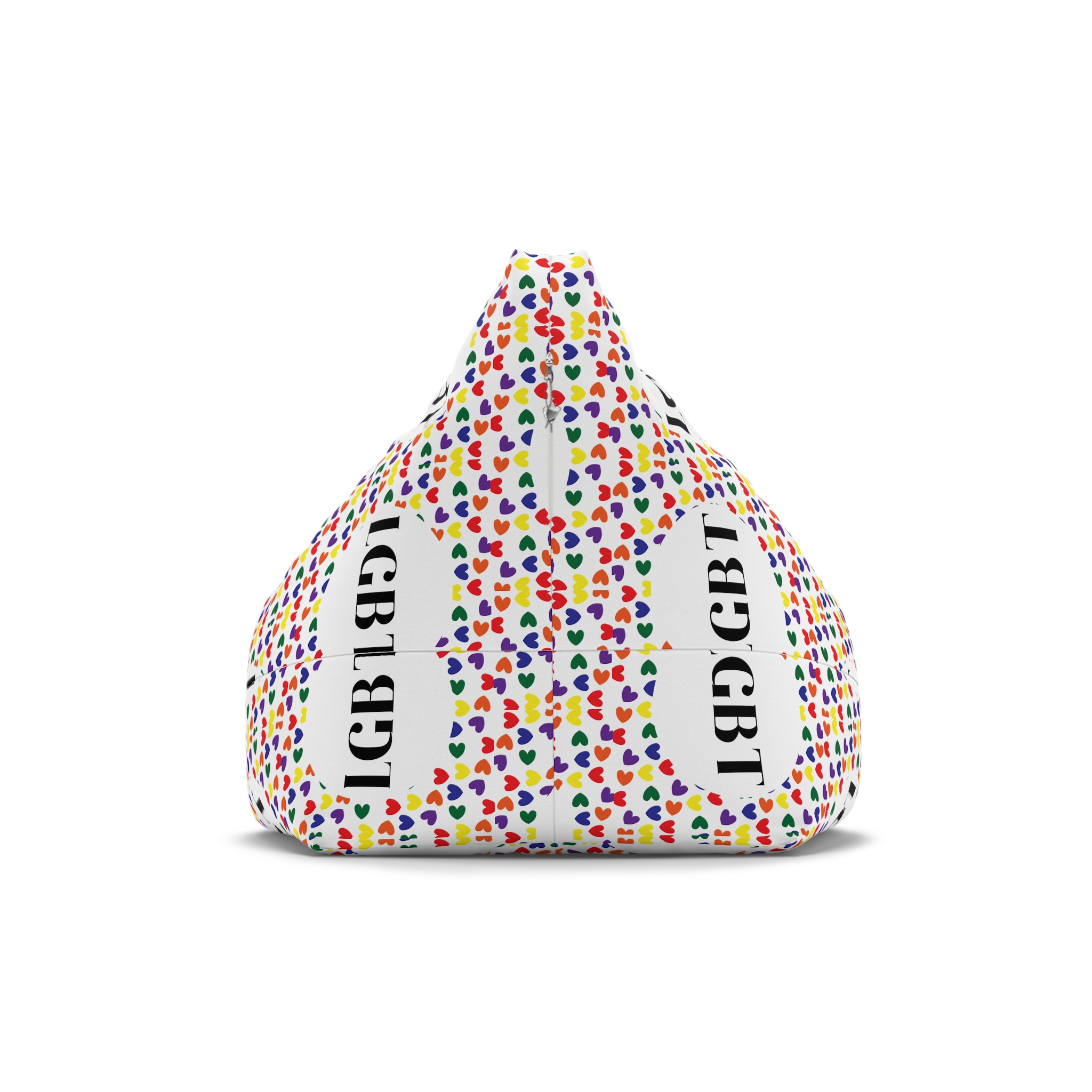 Seamless Pattern With Hearts Lgbt Colors Lgbt Pattern Bean Bag Chair Cover - Image 2