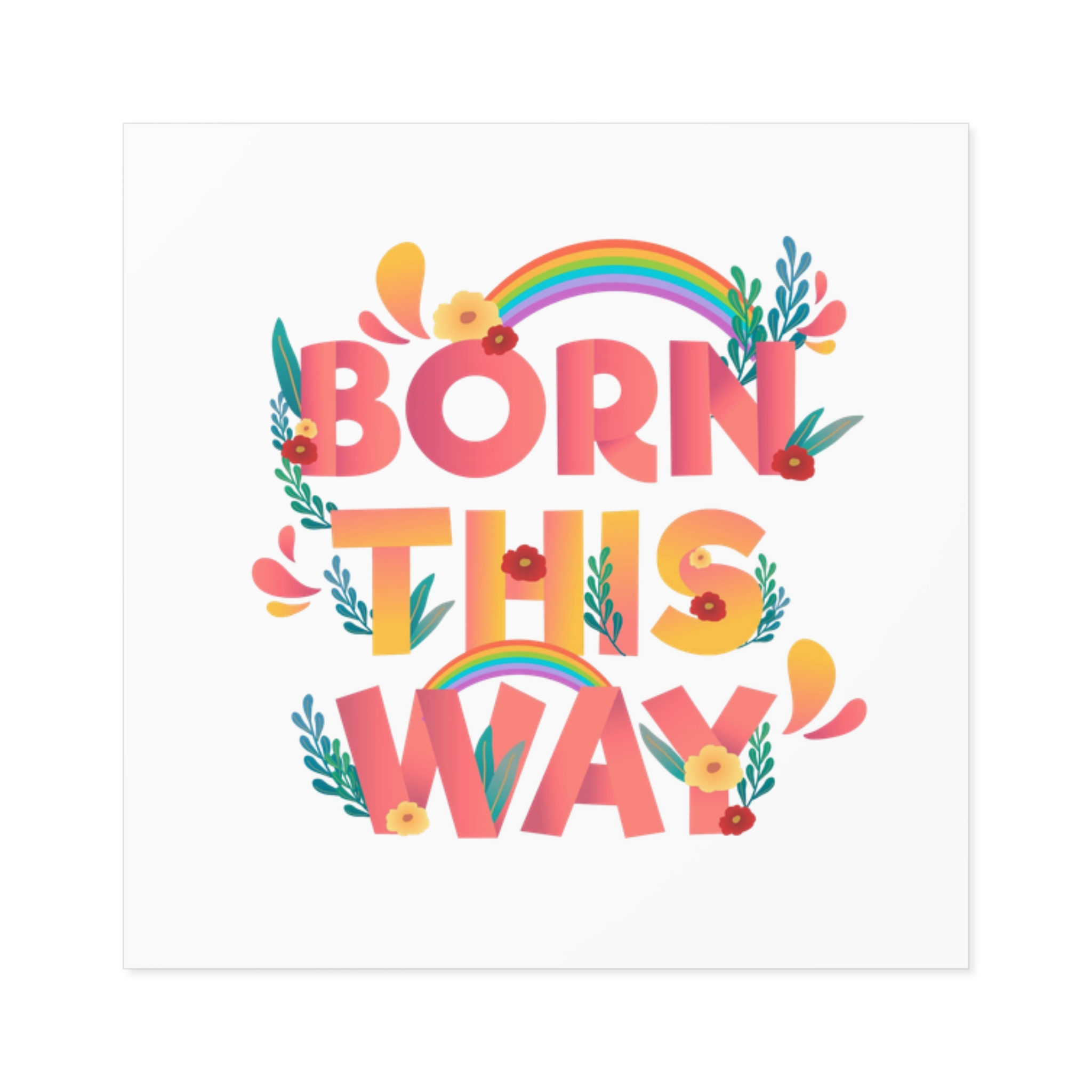 Pride Day Positive Lettering Design Laminate Stickers Square
