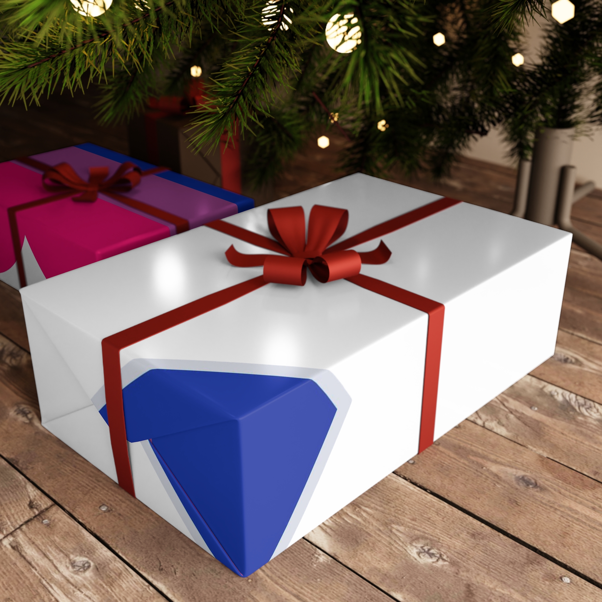 Bisexual Flag Heart Shape Gift Wrapping Paper Sheets 1pc - Image 3