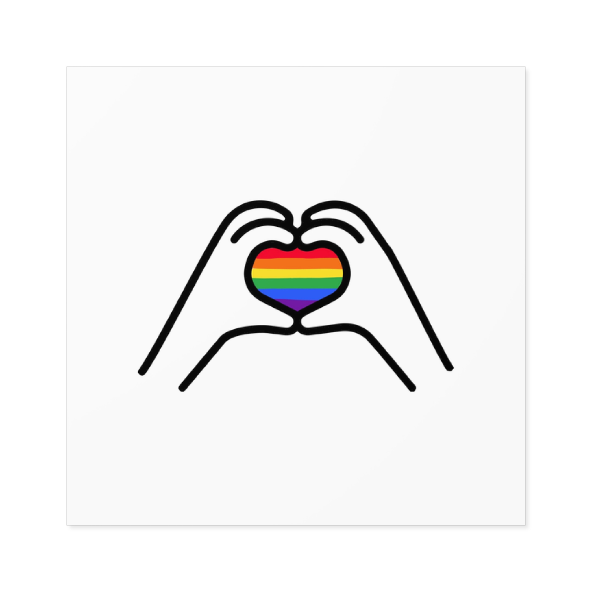 Lgbt Concept Heart Colors Lgbtq Flag Love Is Love Shape Heart Icon Lgbt Laminate Stickers Square