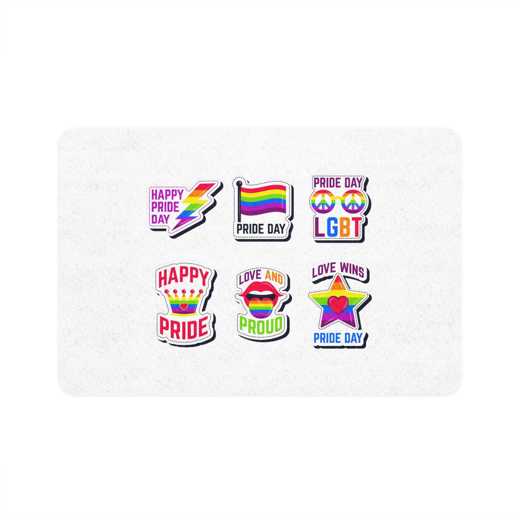 Label Collection With Pride Day Theme Pet Food Mat 12x18