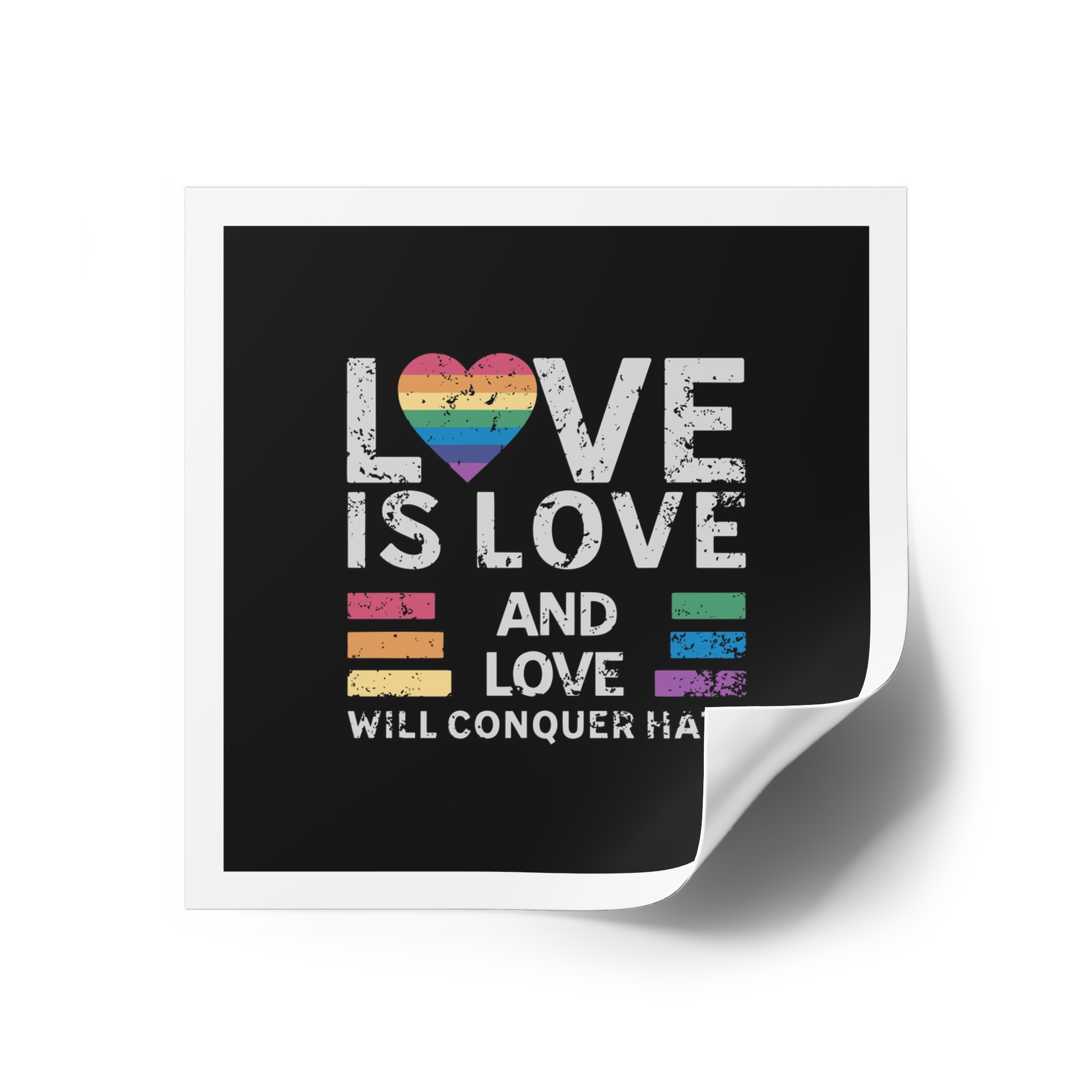 Love Is Love and Love Will Conquer Hate Laminate Stickers Square - Image 26