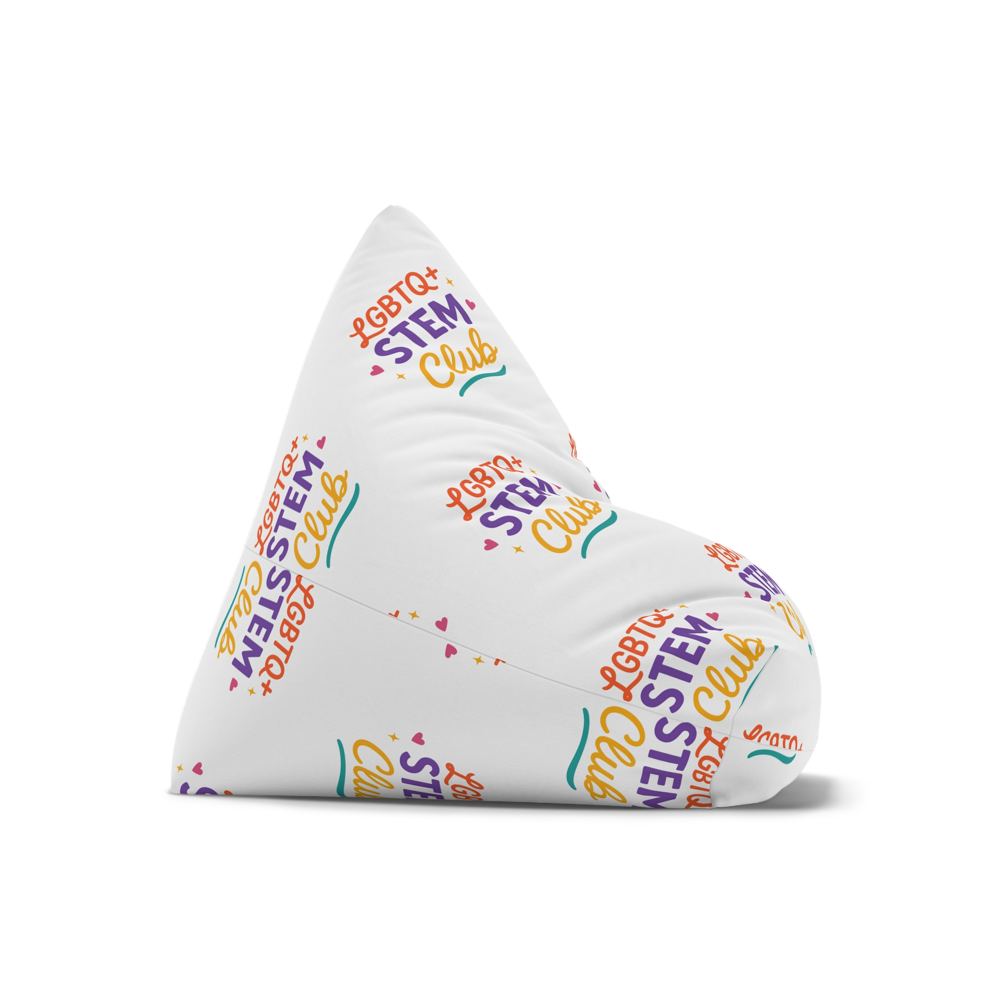 Vibrant Lgbtq Stem Club Logo Vector Illustration Featuring Bright Colors Playful Design Element Bean Bag Chair Cover - Image 7