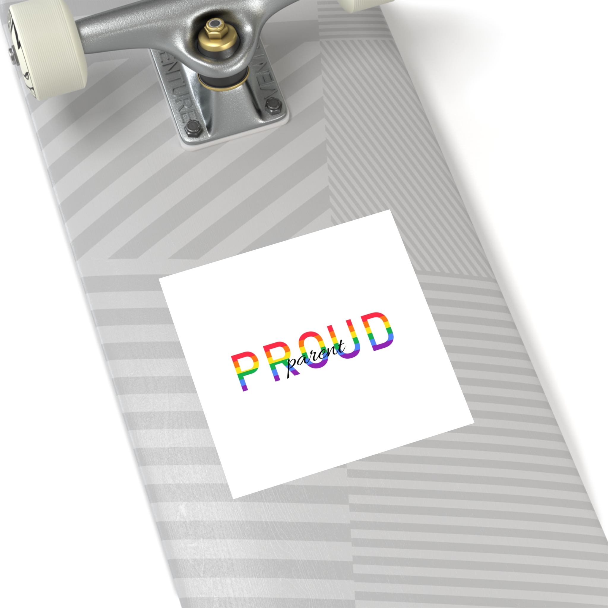 Proud Parent Letering Rainbow Colors Lgbt Flag Lgbt Parents Community Support Laminate Stickers Square - Image 36
