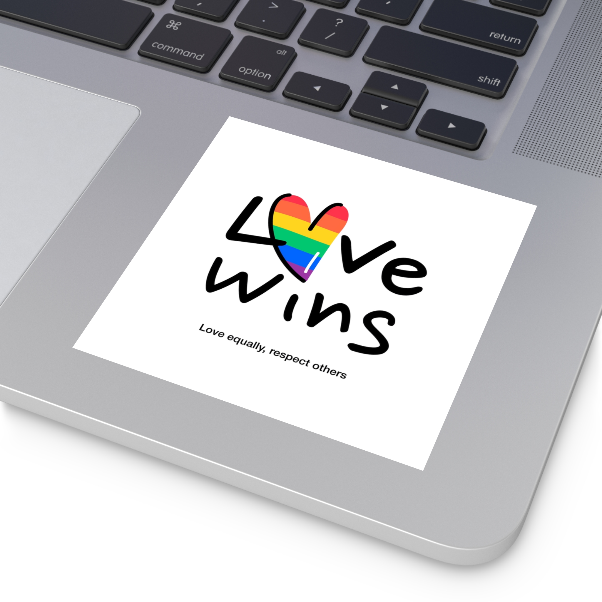 Love Letter Pride Rainbow Lettering Text Writing Pattern Freedom Love Heart Homo Colors Flag Parade(2) (1) Laminate Stickers Square - Image 27