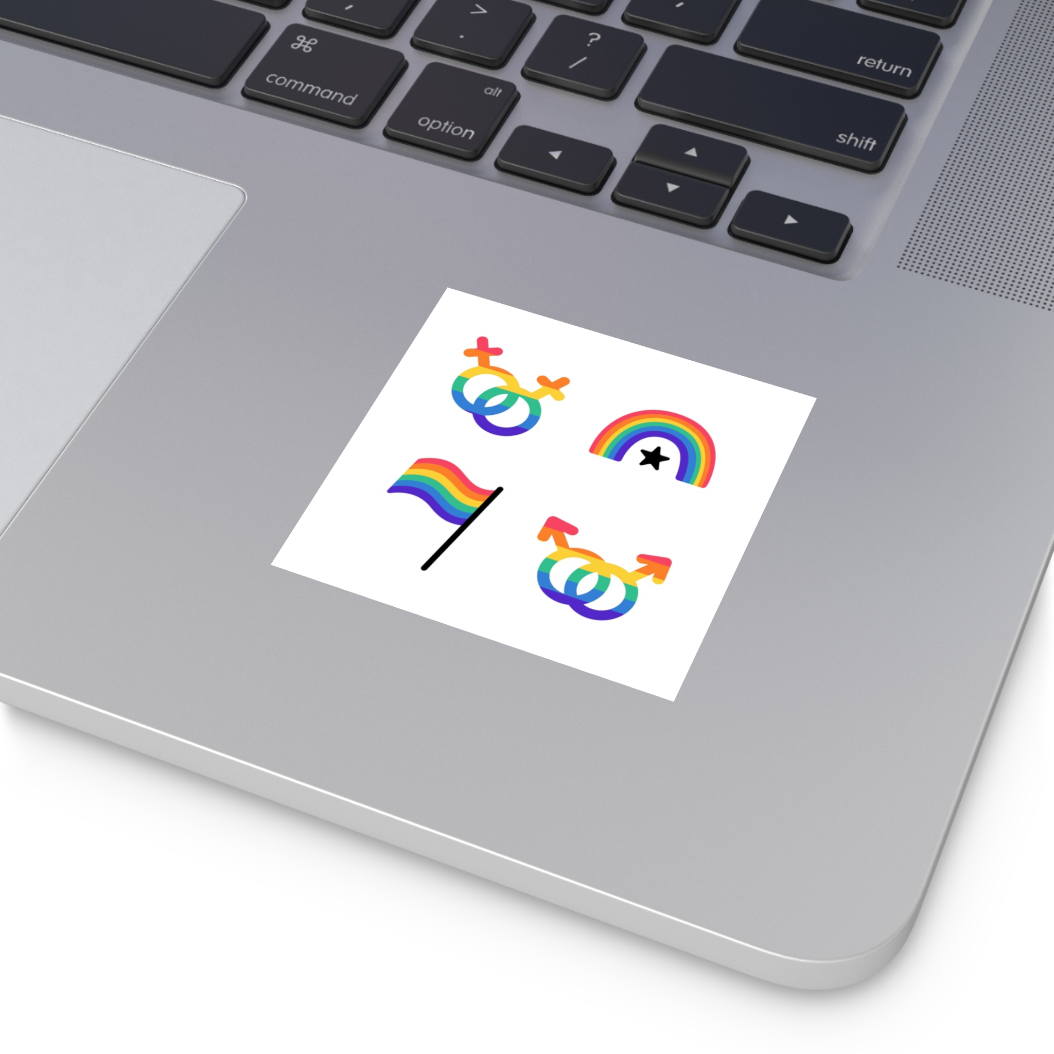 Lgbt Stickers Doodle Style Lgbtq Set Lgbt Pride Community Symbols Rainbow Colored Elements Flag Heart Rainbow Laminate Stickers Square - Image 67