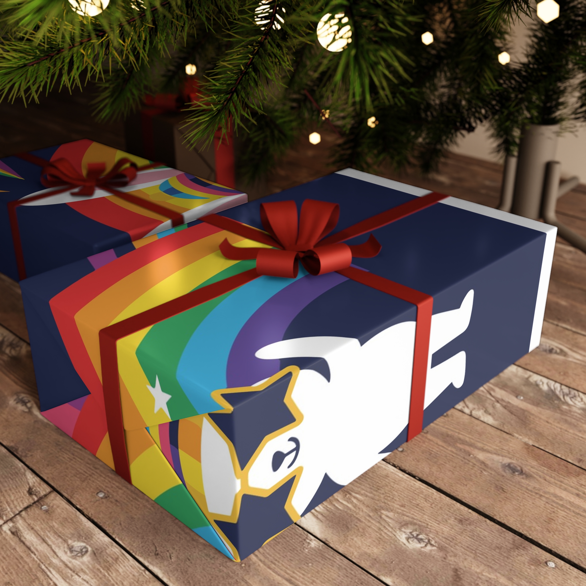 Happy Bunny With Rainbow Stars Gift Wrapping Paper Sheets 1pc - Image 6