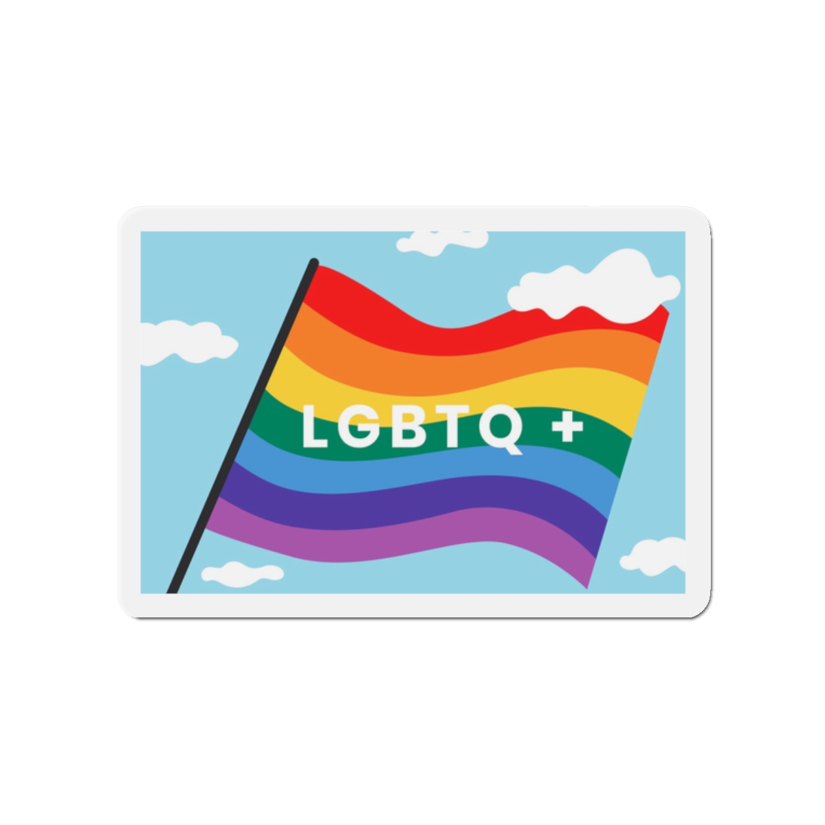Rainbow Flag Banner Template Lgbtq Rights Die Cut Magnets