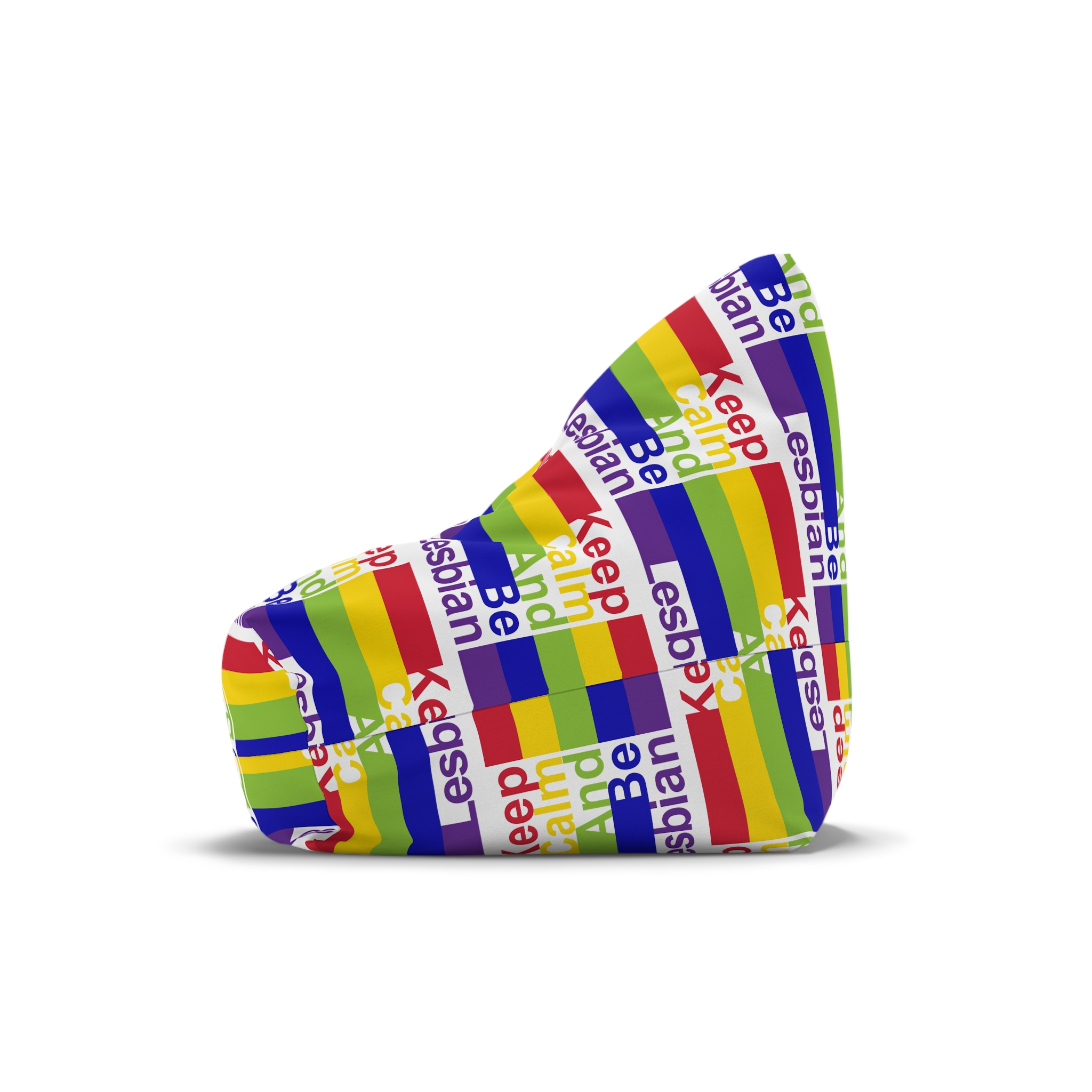 Lgbt Concept Motivating Phrase Colors Rainbow Keep Calm Be Yourself Bean Bag Chair Cover - Image 4