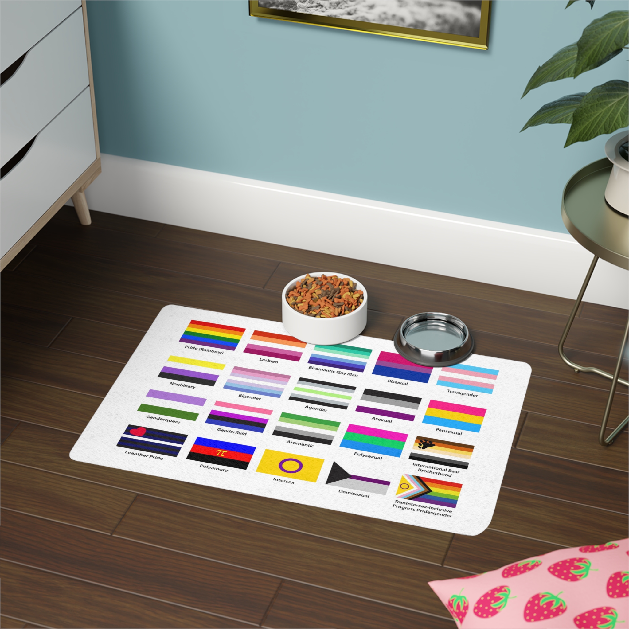 Lgbtq Community Flags Set Lgbt Sexual Identity Pride Flags Collection Rainbow Lesbian Gay Bisexual Pet Food Mat 12x18 - Image 4