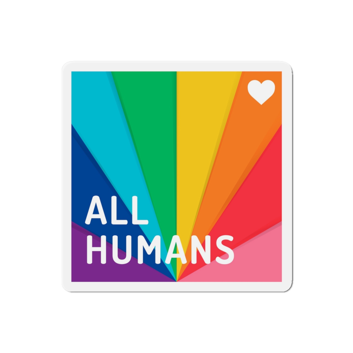 Rainbow Colored Background With All Humans Concept Pride Month Die Cut Magnets - Image 13