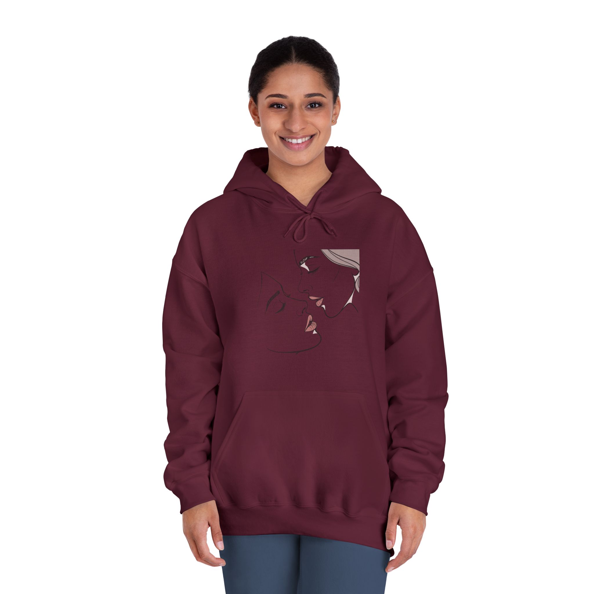 Perfect Lip Set Open Close Smooches (1) Unisex Dryblend Hooded Sweatshirt - Image 20