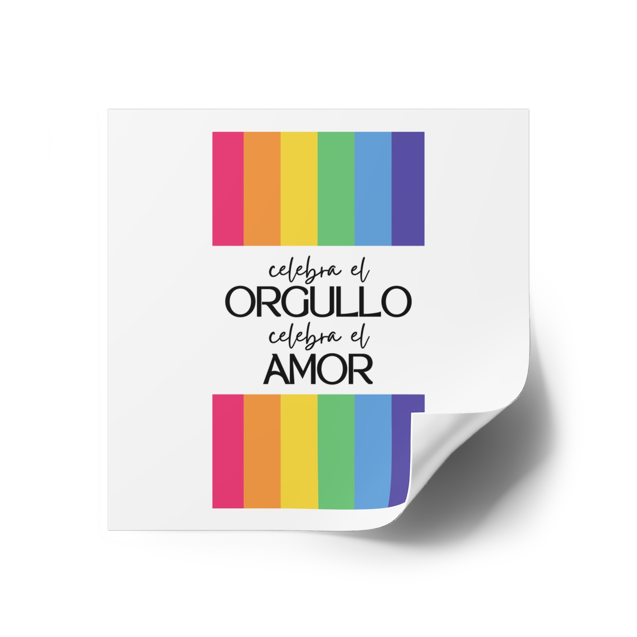 Happy Pride Month Rainbow Background Template Design Laminate Stickers Square - Image 30