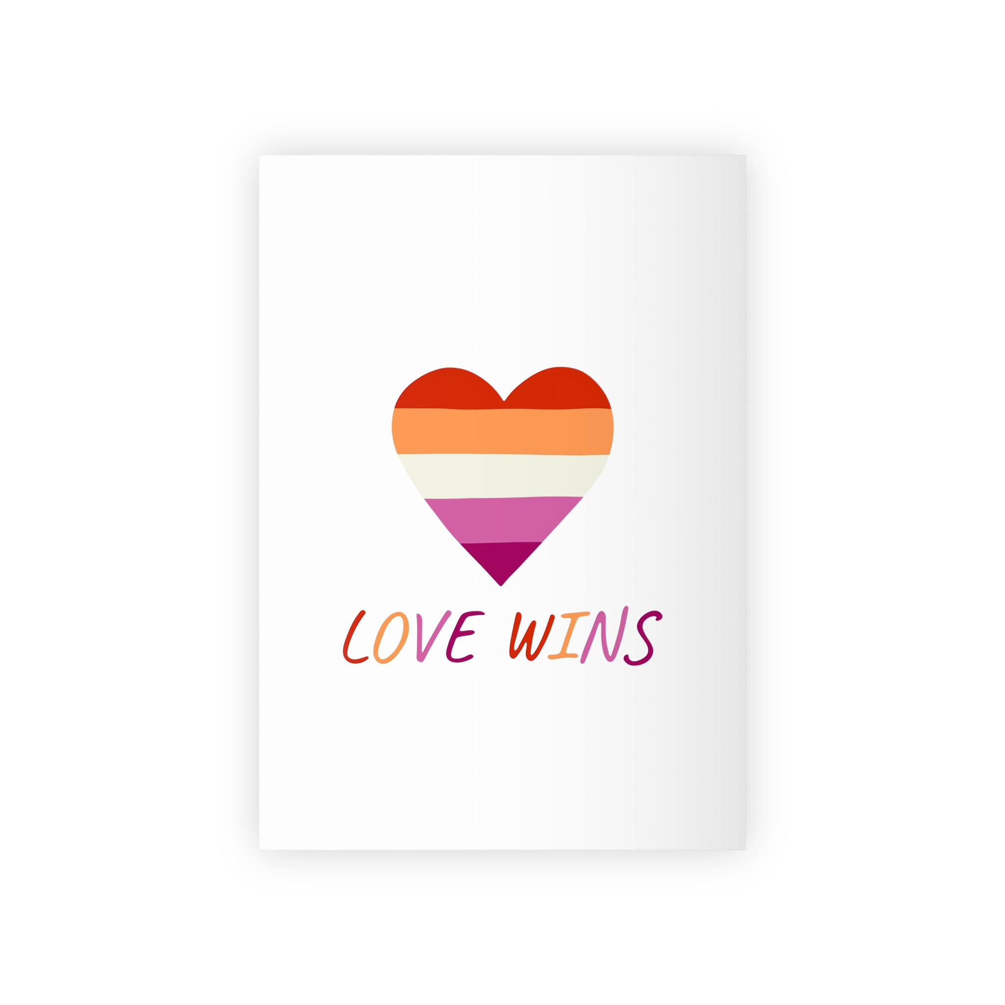 Colorful Heart Shape Lesbian Pride Flag Happy Pride Day Lgbtqia Community Pride Month Vector Hand Drawn Doodle Posters Stickers Logo Cards Gift Wrapping Paper Rolls 1pc