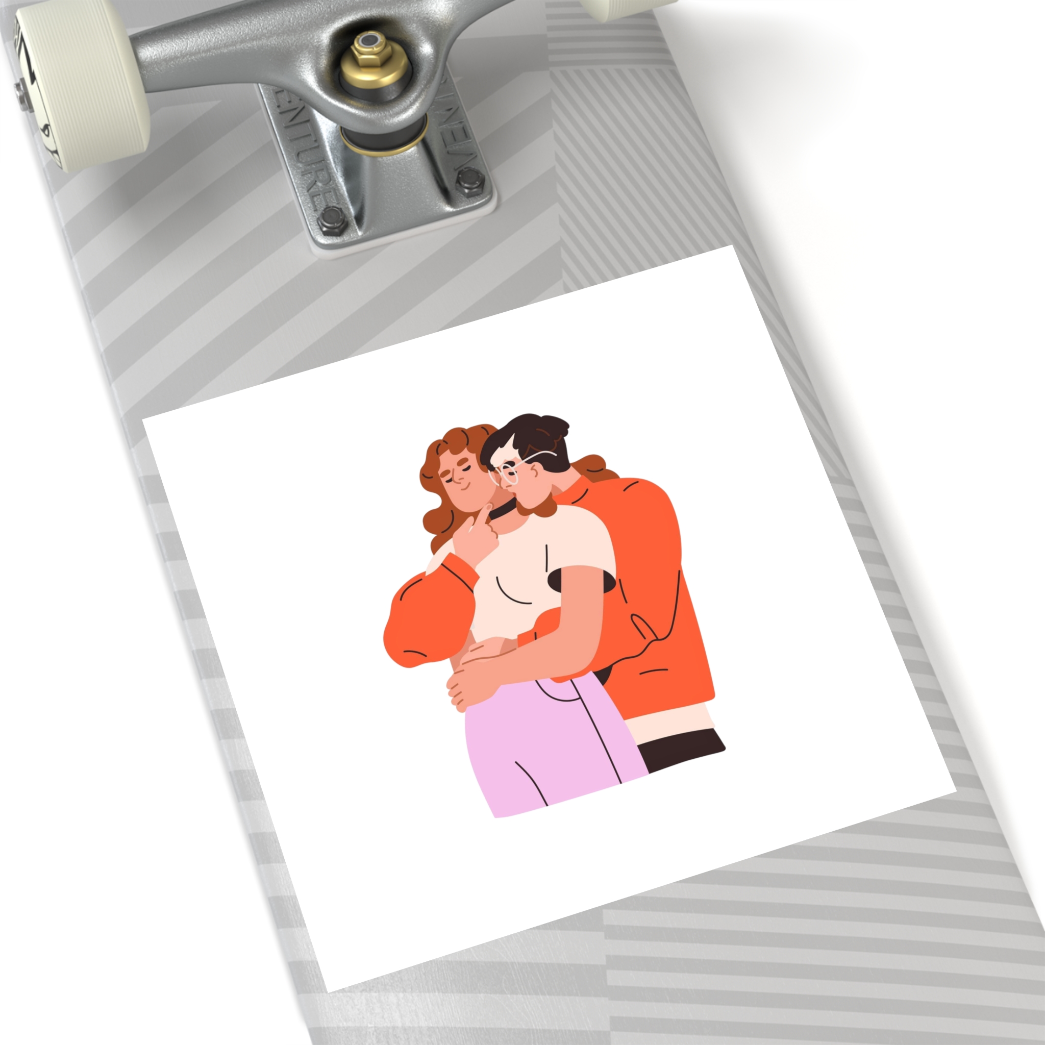 Lesbian Love Couple Girl Kissing Girlfriends Neck Female Lovers Passion Lgbt People Enamored Valentines Romantic Relationships Flat Graphic Vector Illustration Isolated White Background Laminate... - Image 52