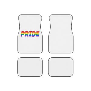 Word Pride Rainbow Lgbtq Gay Flag Colors Lettering Lgbt Month Pencil Crayon Textured Isolated Car Mats Set Of 4