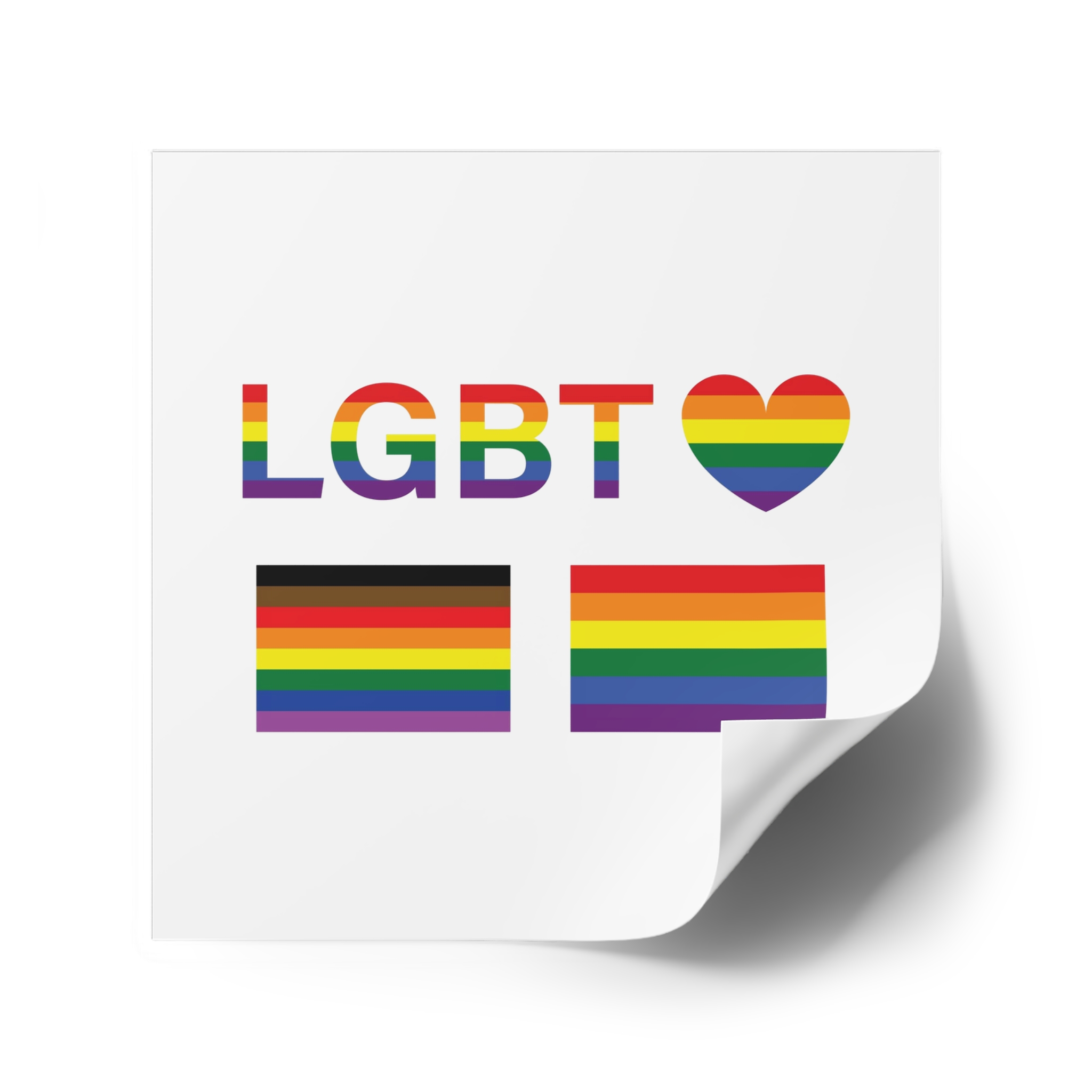 Lgbt Word Text Letter With Heart Rainbow Color Flag Isolated White Background Vector Illustrati Laminate Stickers Square - Image 34
