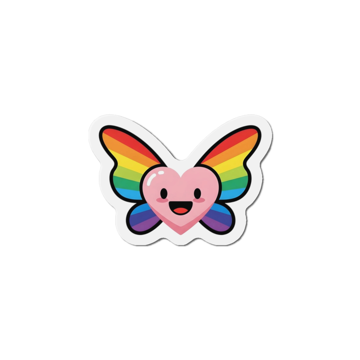 Happy Rainbow Heart Butterfly1 Die Cut Magnets - Image 7