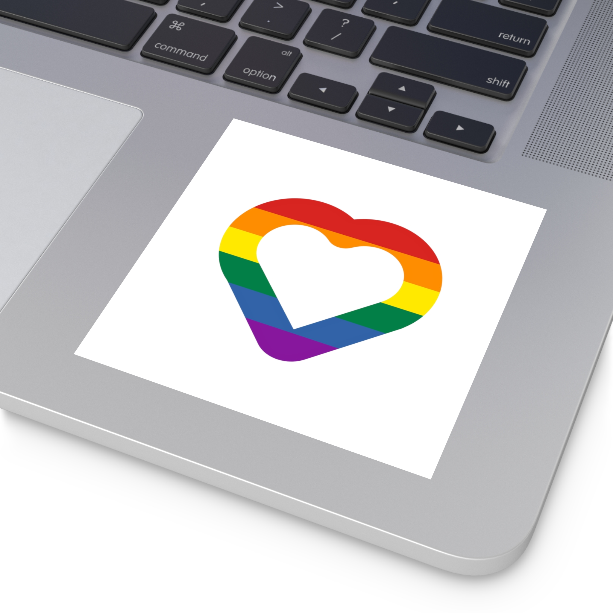 Pride Flag Heart Shape Icon Isolated White Background Lgbt Love Modern Sign Vector Illustration Laminate Stickers Square - Image 19