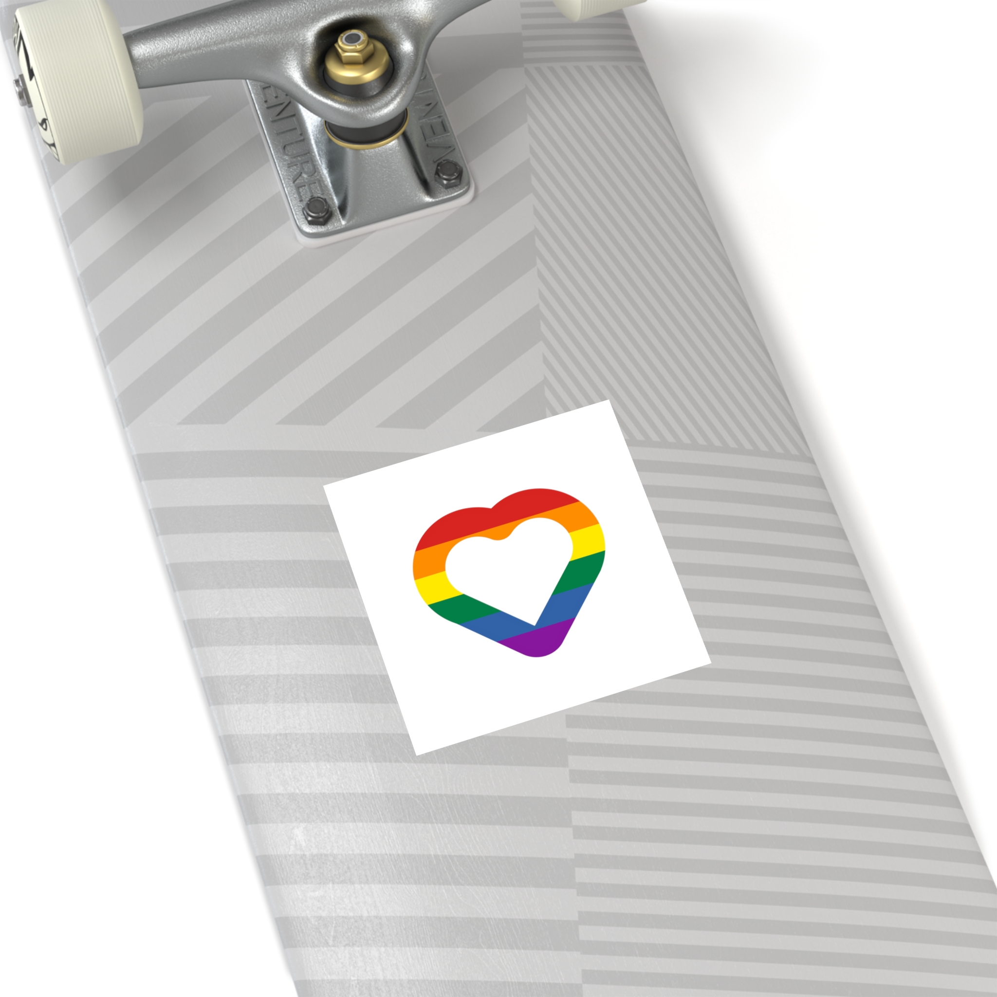 Pride Flag Heart Shape Icon Isolated White Background Lgbt Love Modern Sign Vector Illustration Laminate Stickers Square - Image 20