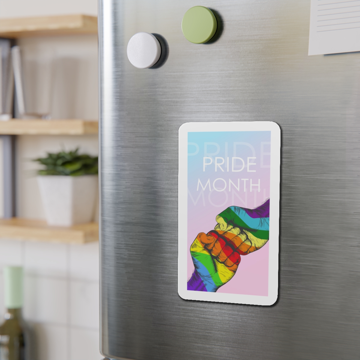 Rainbow Colored Hand Fist Fist Gesture Gay Pride Month Background Lgbt Concept Die Cut Magnets - Image 15